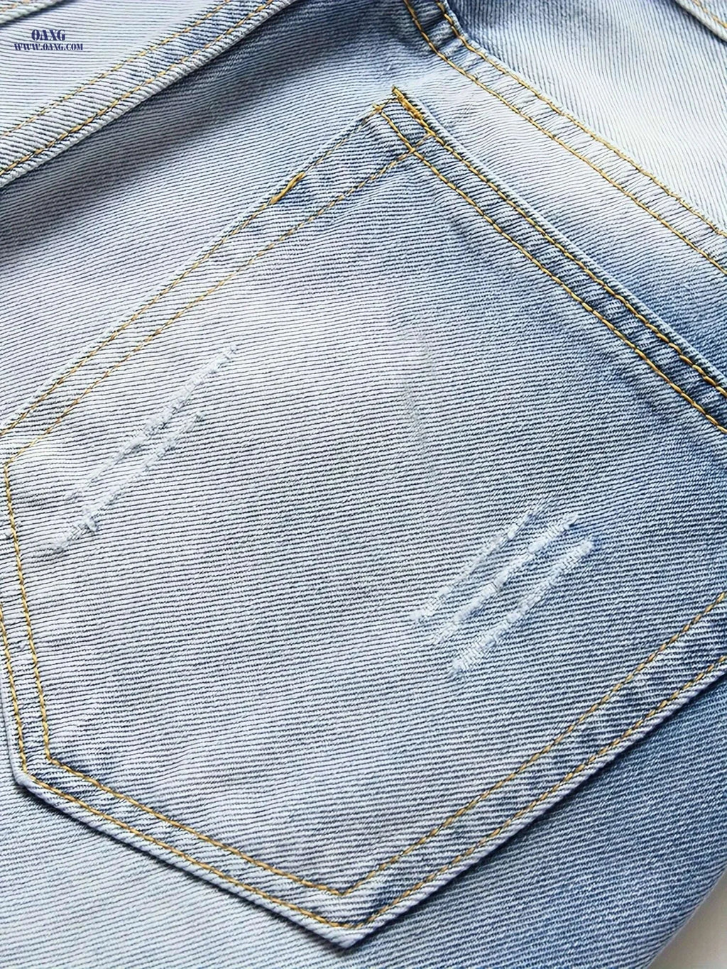 Classic Ripped Men's Denim Jeans - Regular Fit Tapered Leg Style   OAXG 