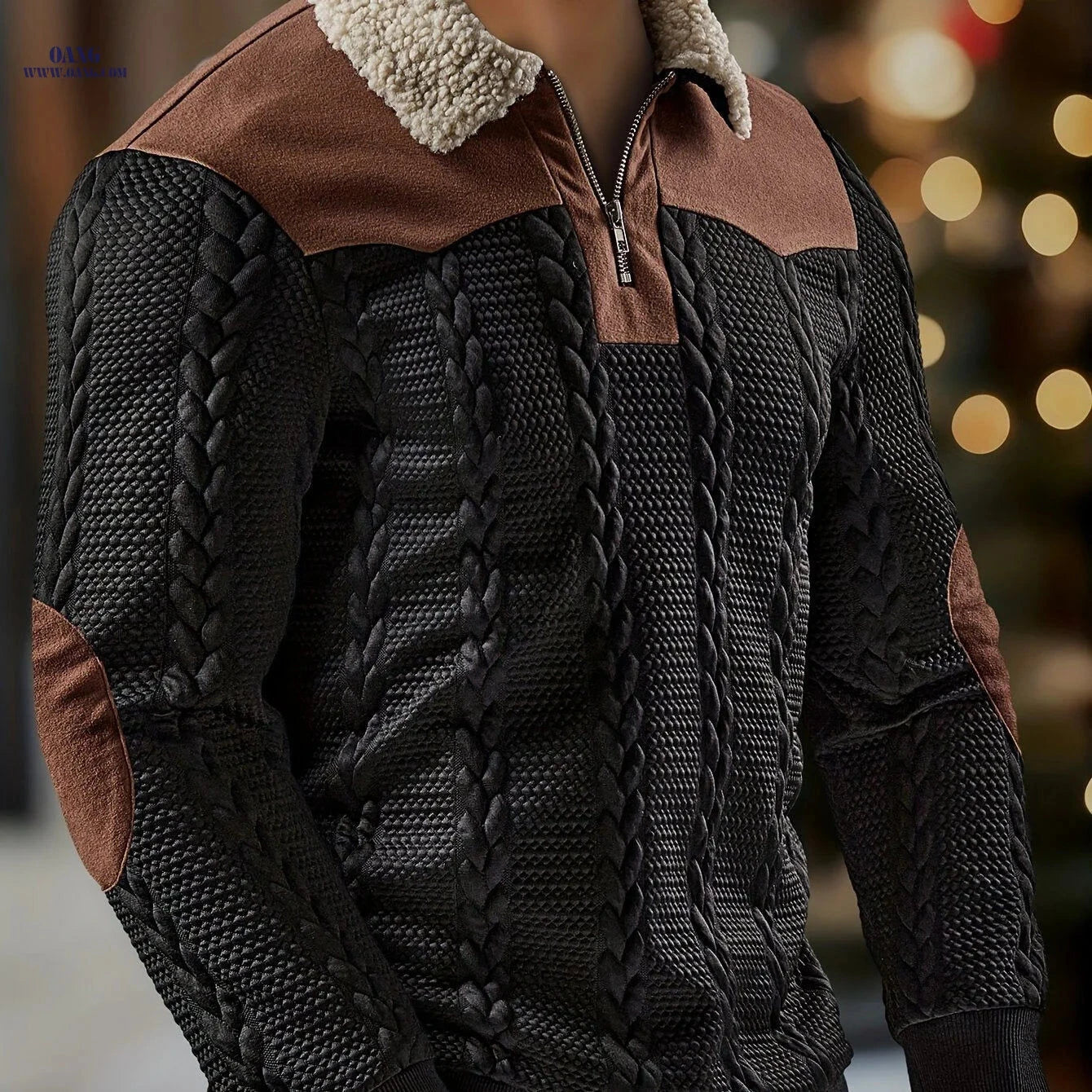 CLQWE Men's Casual Sportswear Sweater - Zipper Collar, Long Sleeve   OAXG 
