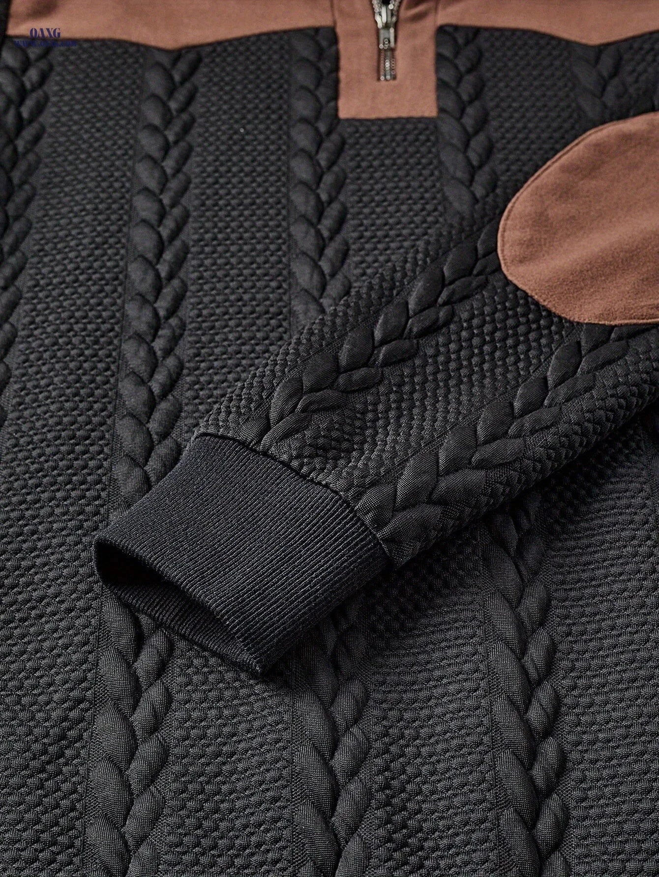 CLQWE Men's Casual Sportswear Sweater - Zipper Collar, Long Sleeve   OAXG Black / FR S