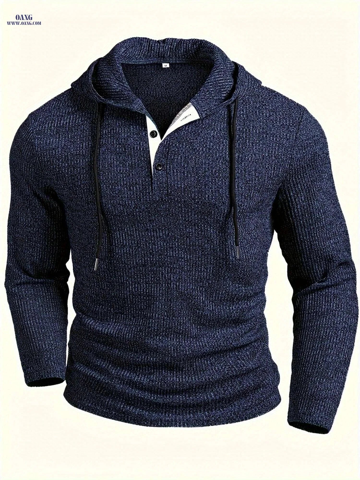 CLQWE Men's Color Block Hooded Henley Shirt - Long Sleeve Casual   OAXG 