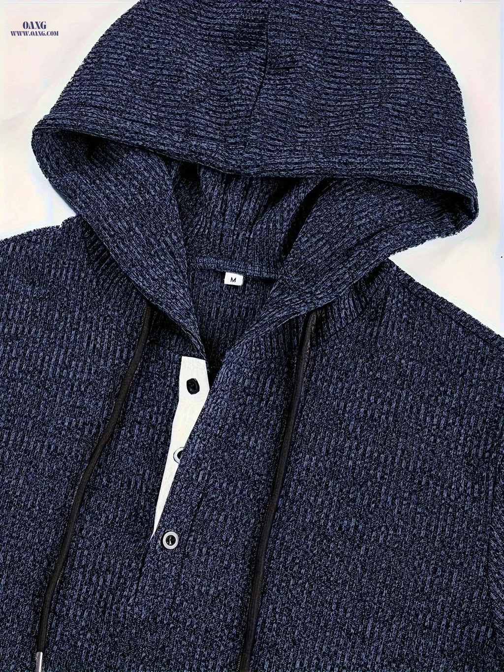 CLQWE Men's Color Block Hooded Henley Shirt - Long Sleeve Casual   OAXG Navy Blue / S