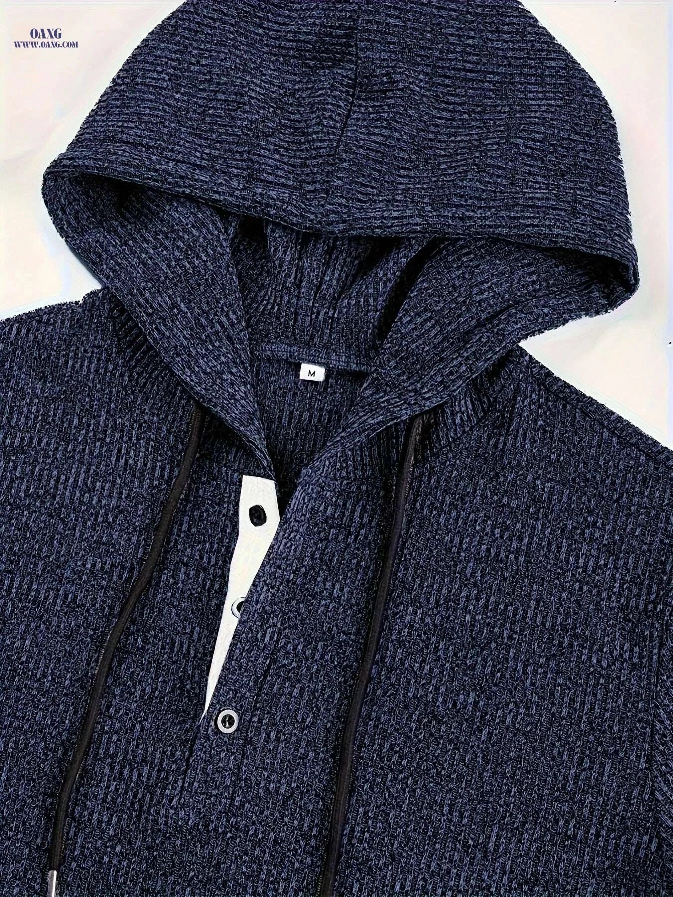 CLQWE Men's Color Block Hooded Henley Shirt - Long Sleeve Casual   OAXG Navy Blue / S