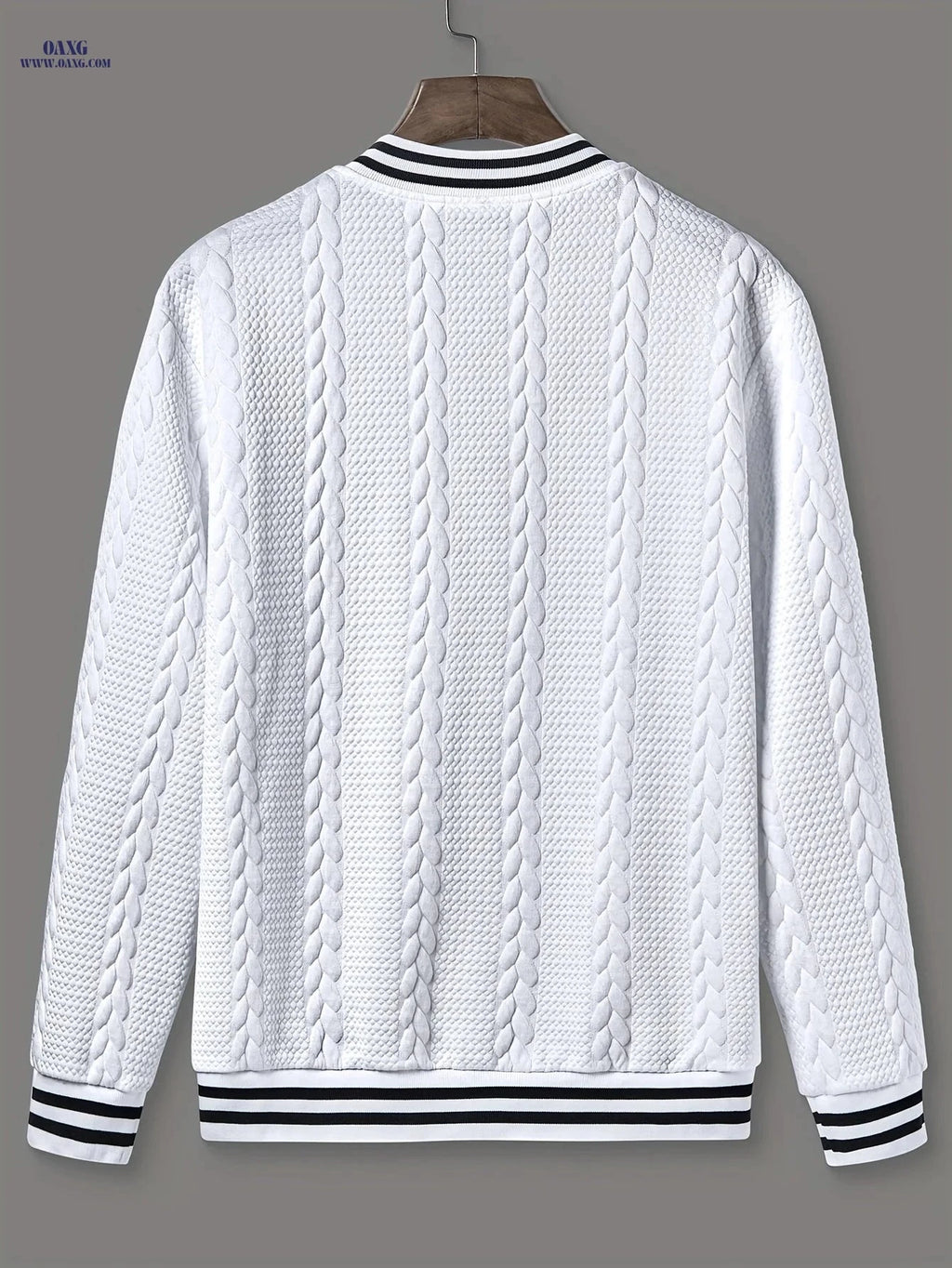 CLQWE Men's Fashion Jacket - Casual Autumn/Winter Knit Style   OAXG White / FR S