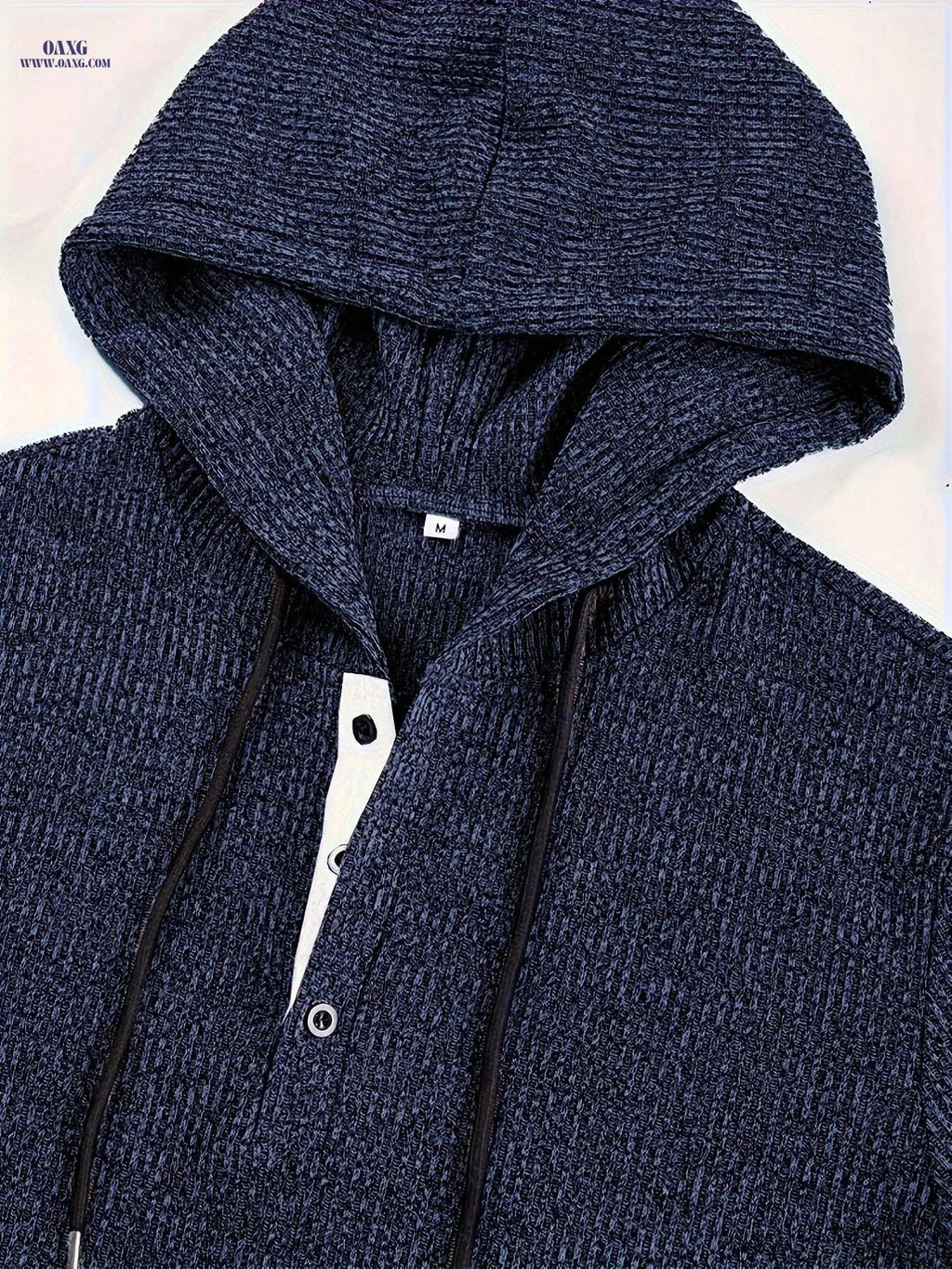 CLQWE Men's Hooded Henley Shirt - Stretch Color Block Design for Casual Wear   OAXG 