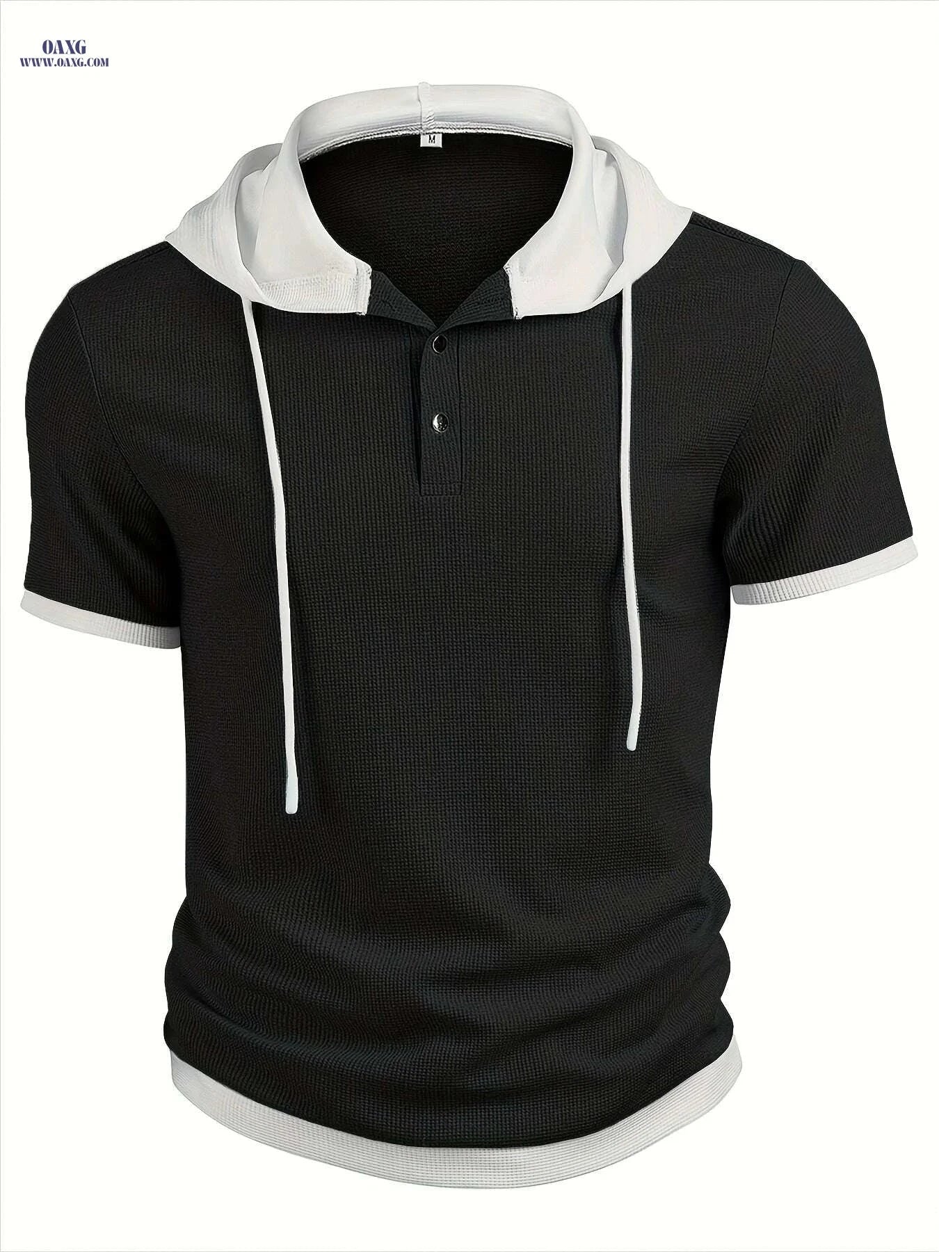 CLQWE Men's Summer Henley Shirt - Breathable Color Block Design   OAXG 