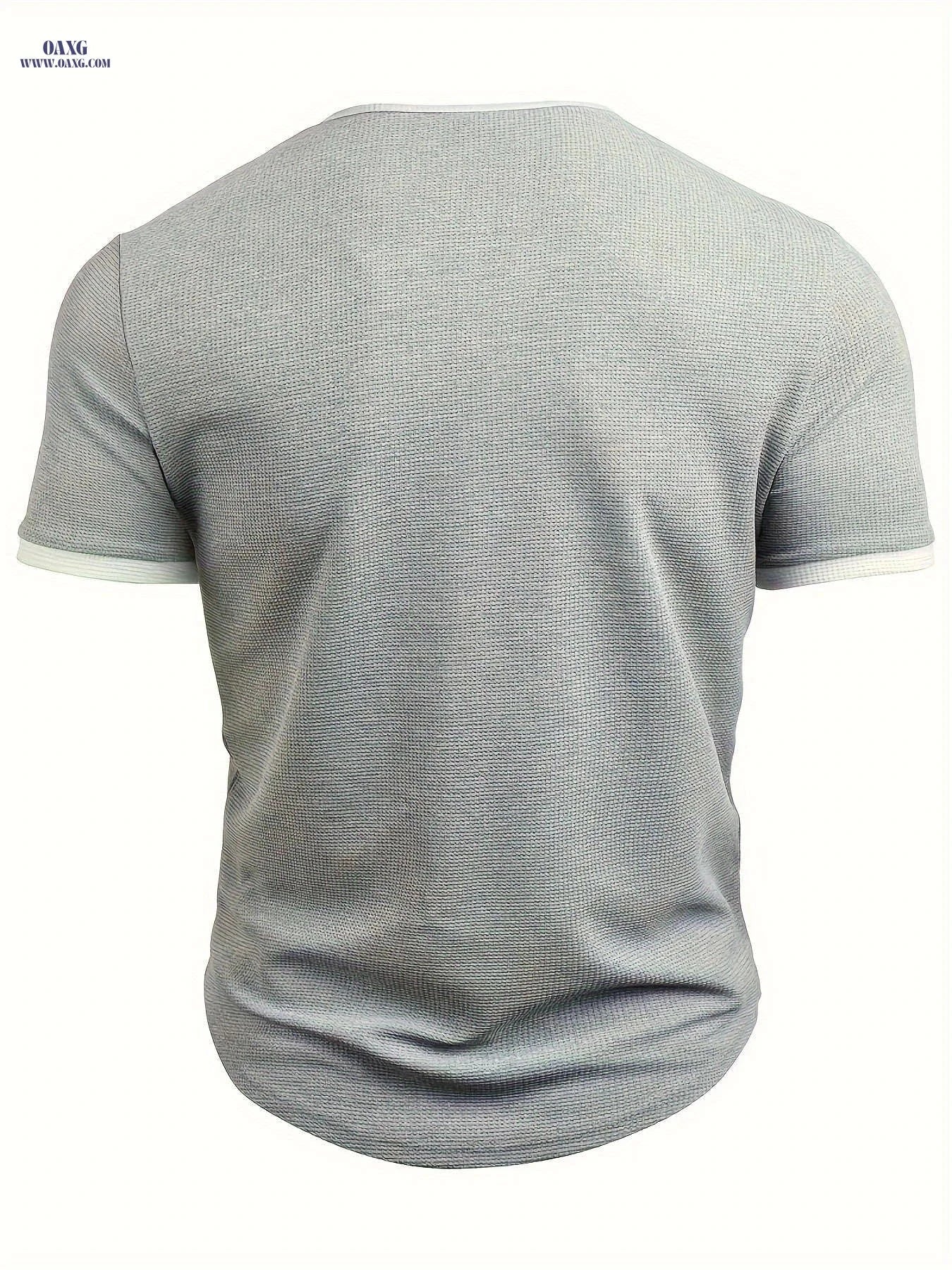 CLQWE Men's V-Neck "FAITH" Waffle Knit T-Shirt - Casual Summer Top   OAXG 