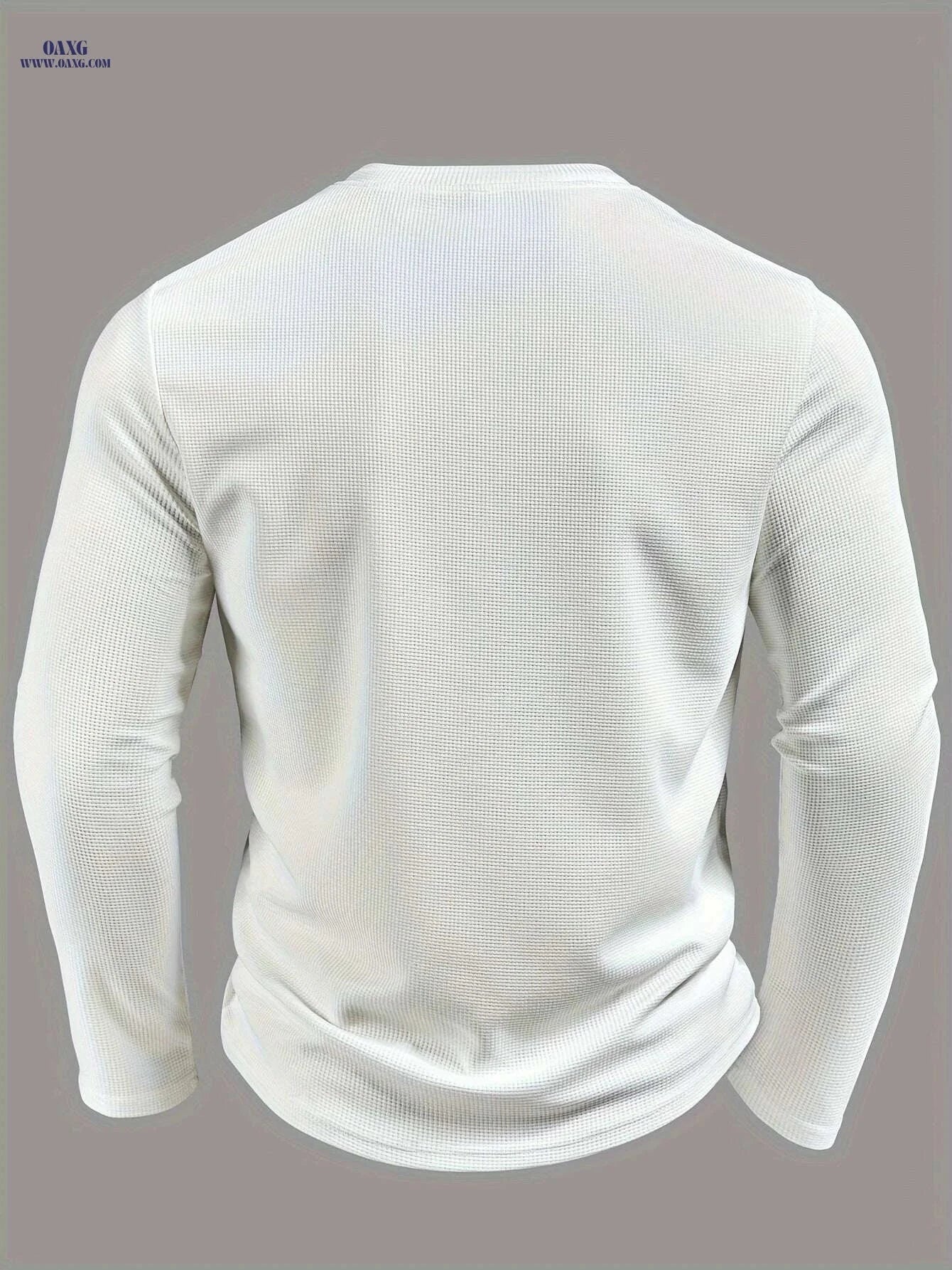 CLQWE Men's Waffle-Knit Henley Shirt - Casual Long Sleeve Top   OAXG 
