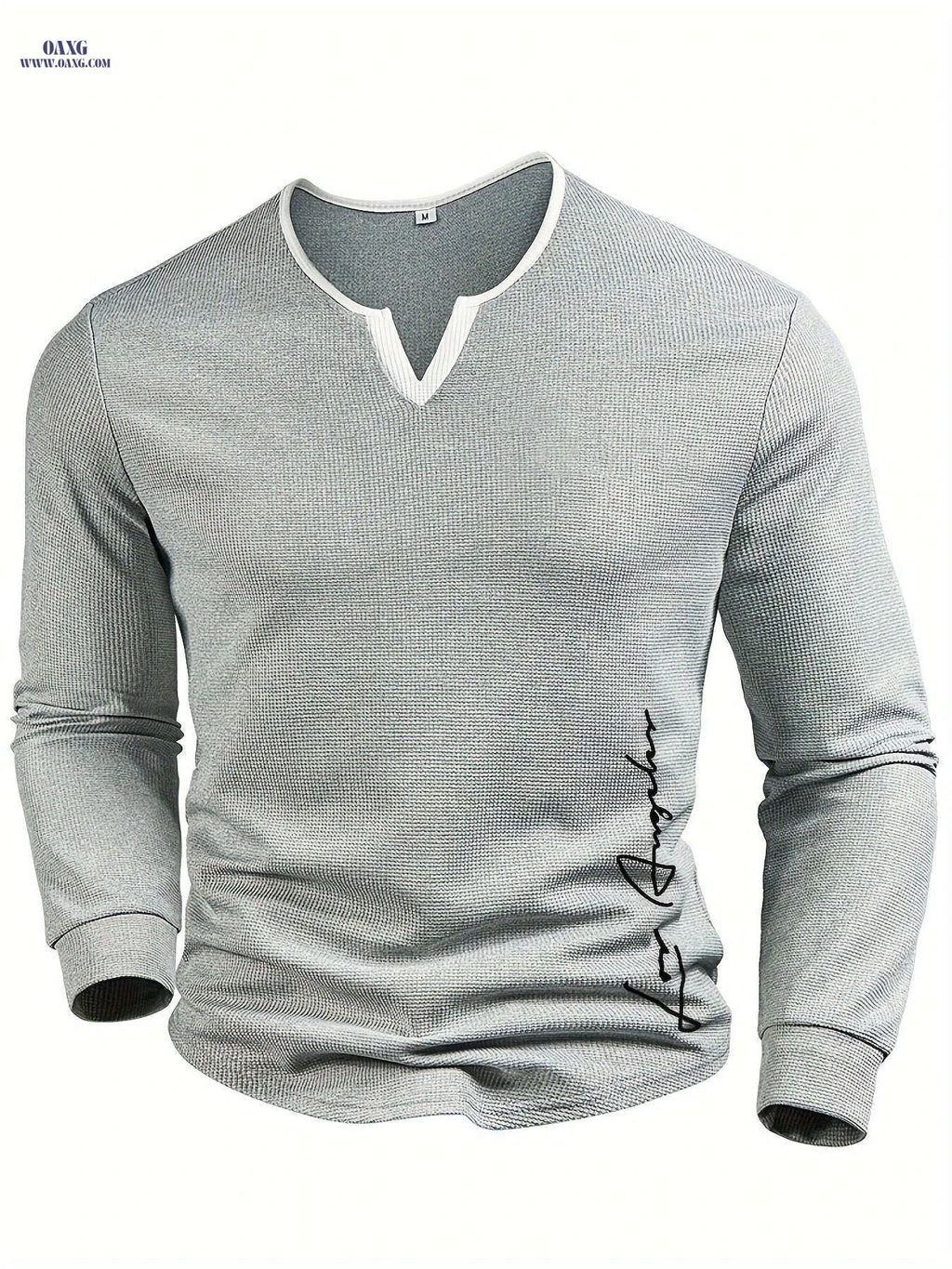CLQWE Men's Waffle Texture Henley Shirt - Casual Fall Style   OAXG 