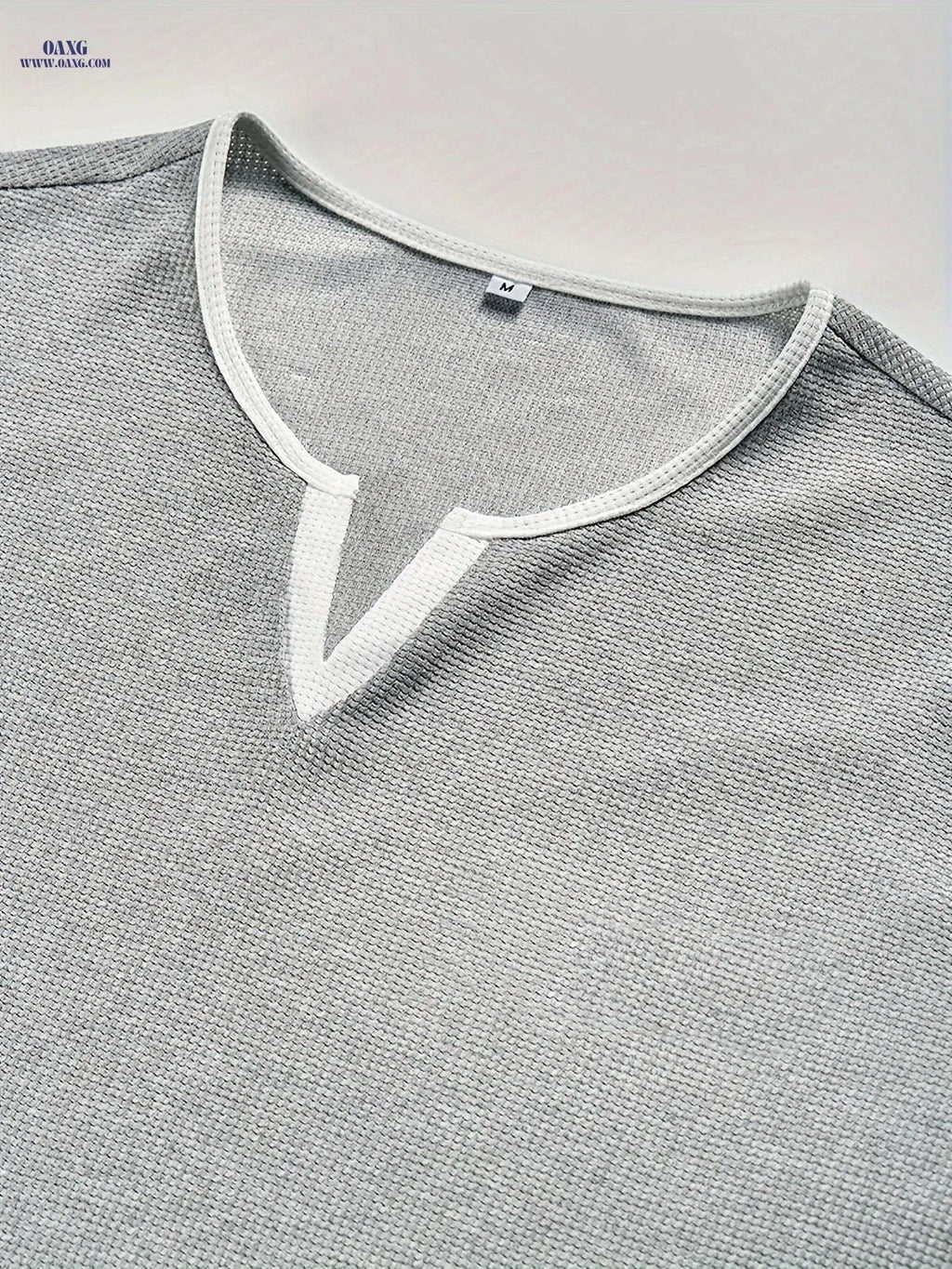 CLQWE Men's Waffle Texture Henley Shirt - Casual Fall Style   OAXG Grey / FR S