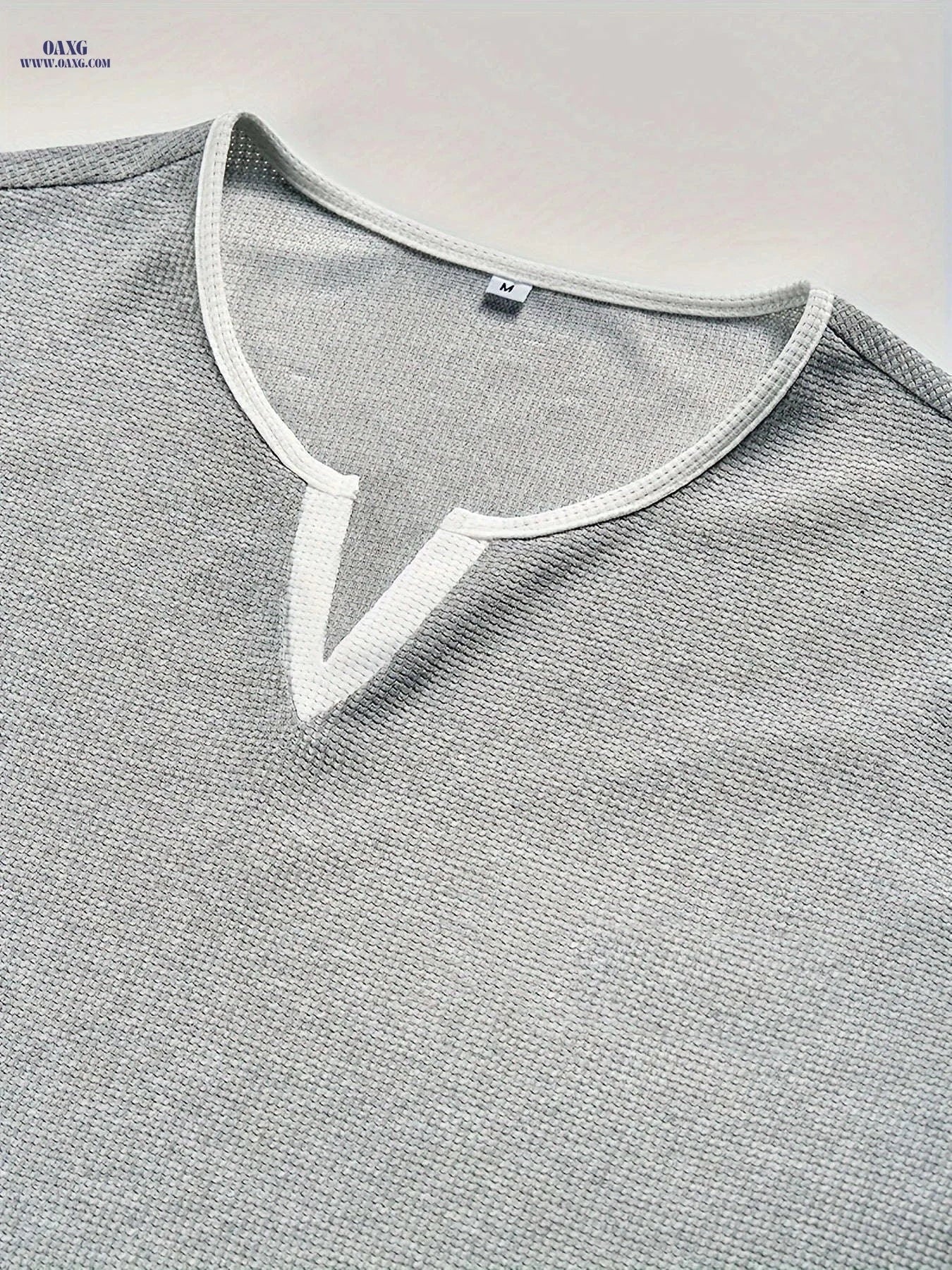 CLQWE Men's Waffle Texture Henley Shirt - Casual Fall Style   OAXG Grey / FR S