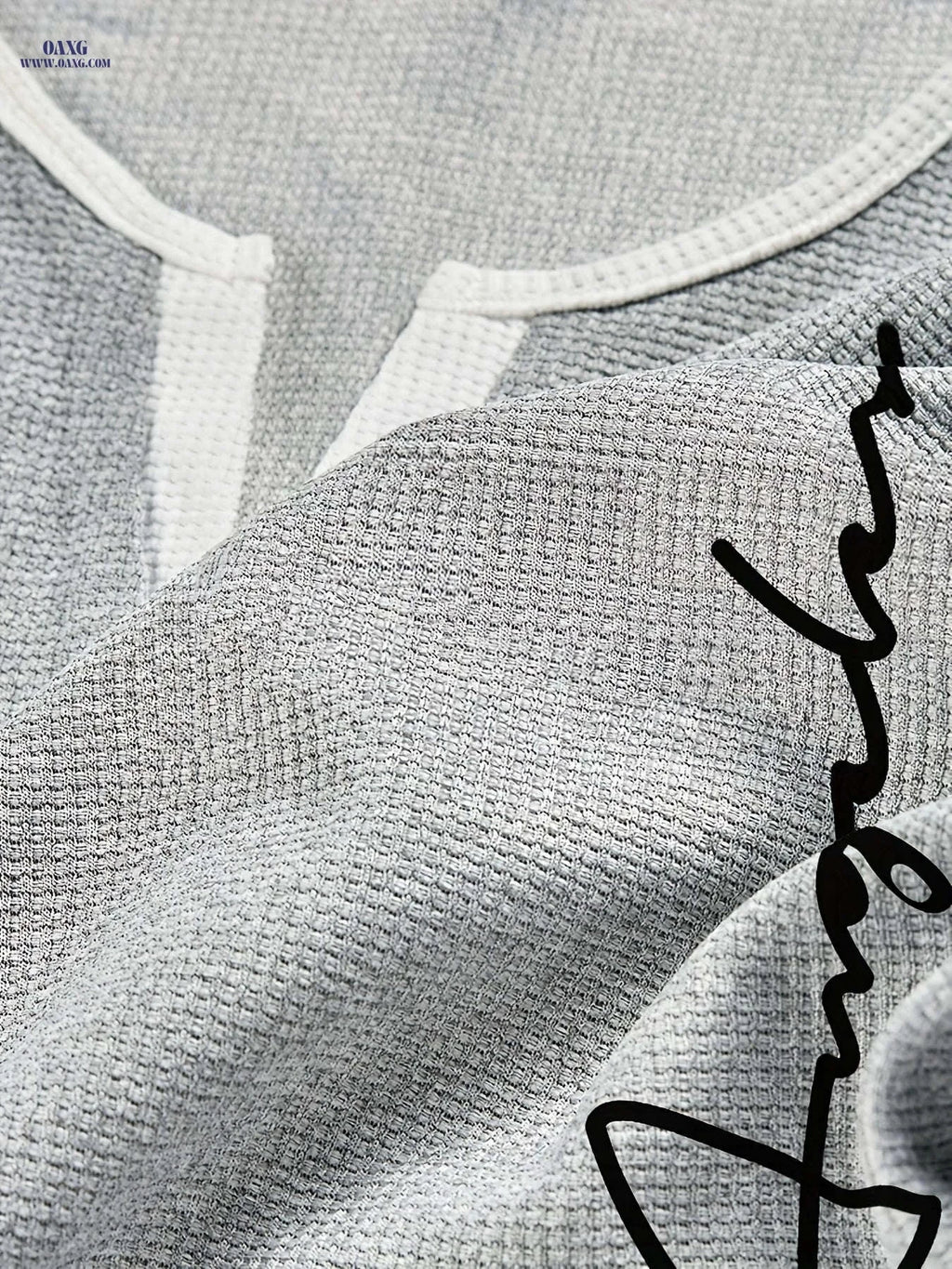 CLQWE Men's Waffle Texture Henley Shirt - Casual Fall Style   OAXG Grey / FR S