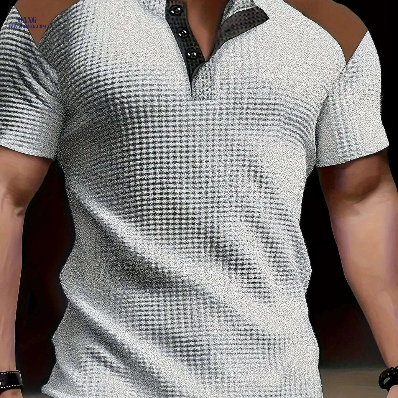 CLQWE Men's Waffle Texture Henley Shirt - Casual Summer Short Sleeve   OAXG White / S