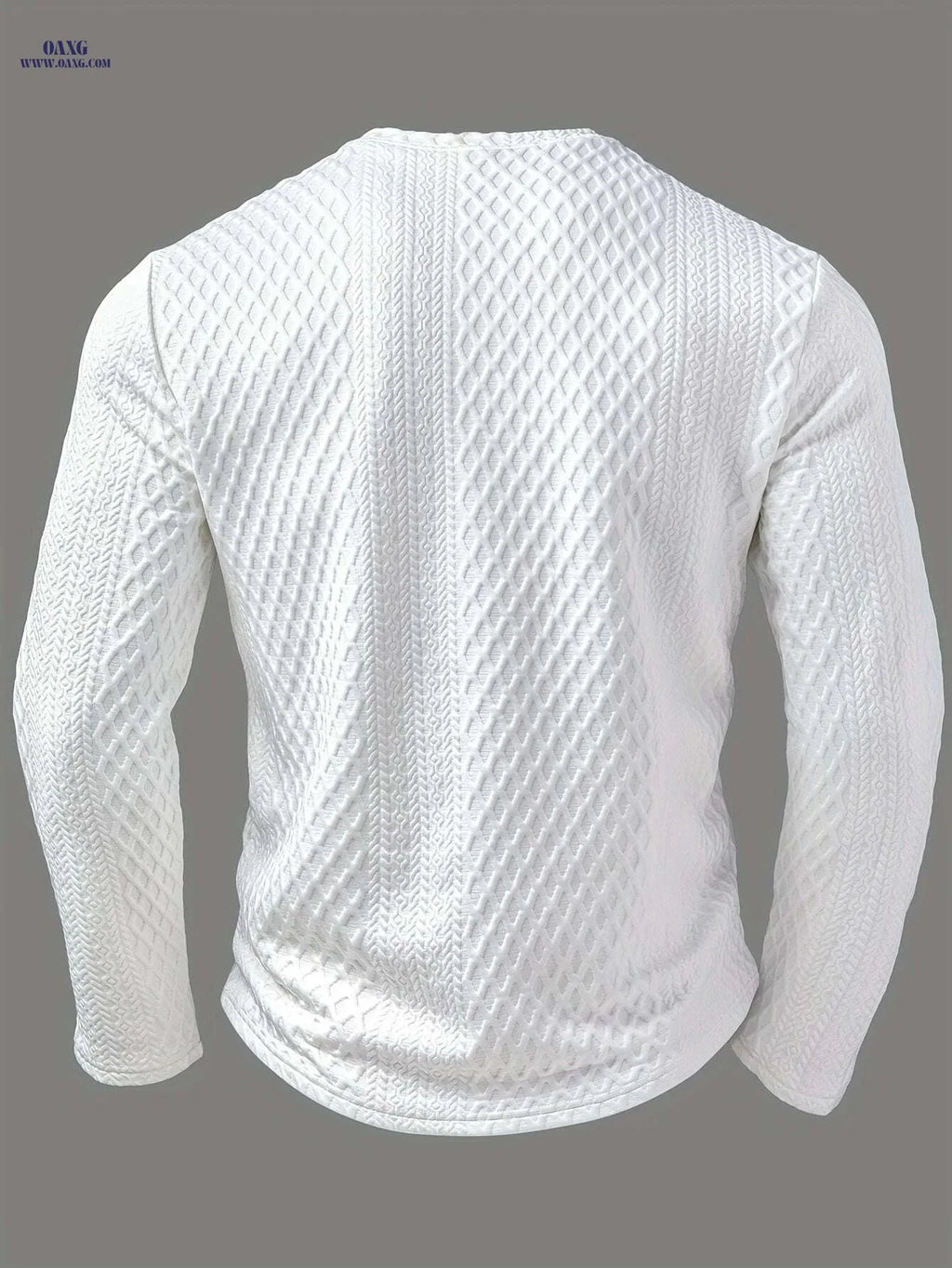 CLQWE Stylish White Henley Shirt - Casual Long Sleeve, Button Detail   OAXG White / S