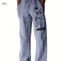 Coconut Tree Graphic Men's Beach Trousers - Casual Summer Style   OAXG Blue / FR S