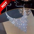 Collier Tressé Luxueux à Franges avec Rhinestones – Élégant et Tendance   OAXG 