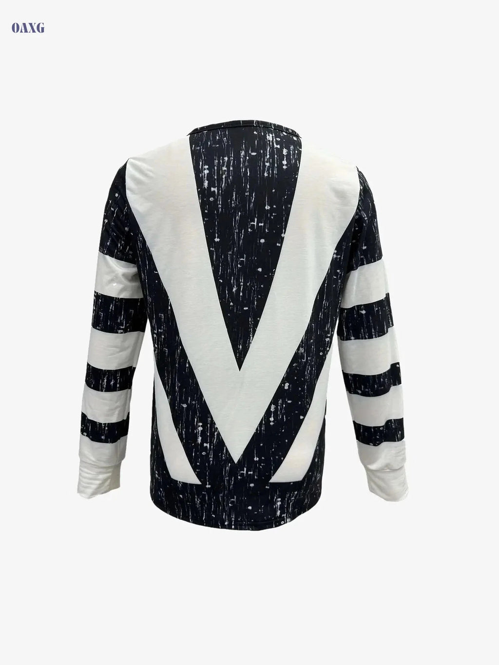 Colorblock Stripe Print Long Sleeve Zip T-Shirt - Casual Women's Top   OAXG 