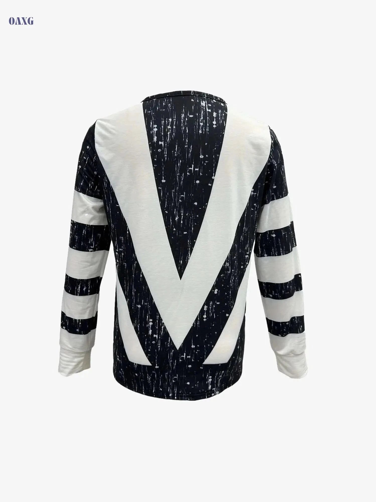 Colorblock Stripe Print Long Sleeve Zip T-Shirt - Casual Women's Top   OAXG 