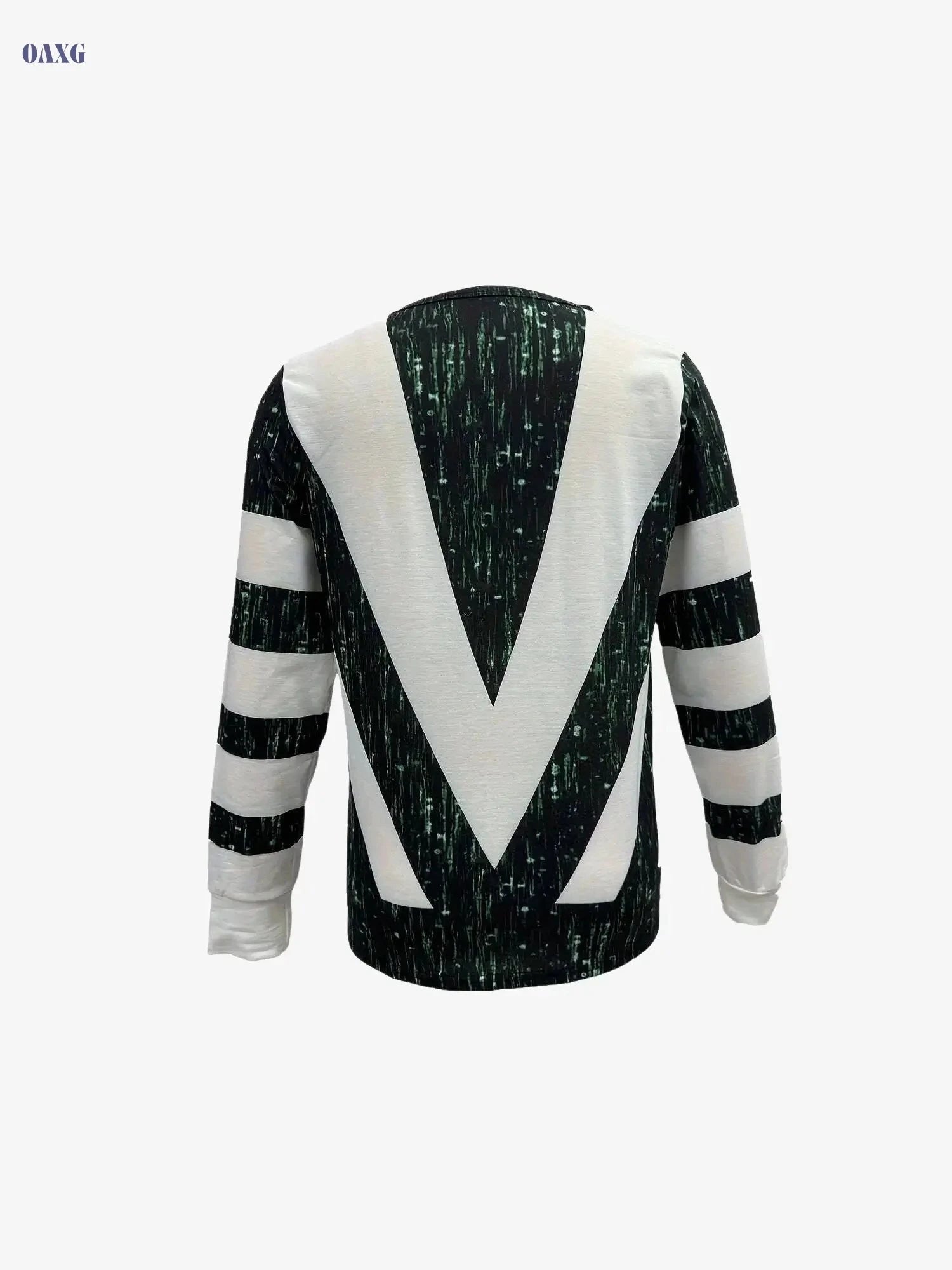 Colorblock Stripe Print Long Sleeve Zip T-Shirt - Casual Women's Top   OAXG Blue / S