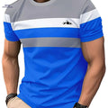 Comfortable Men's T-shirt - Casual 100% Polyester, Short Sleeves   OAXG Blue / S
