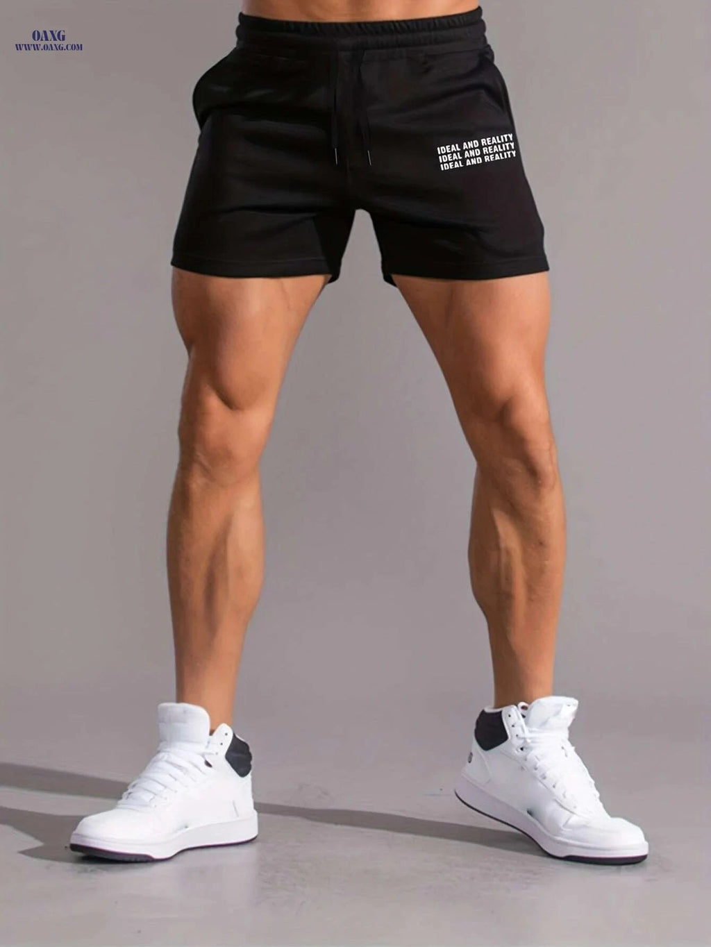 Comfy Men's Drawstring Shorts - Slight Stretch, Alphabet Print for Summer   OAXG 
