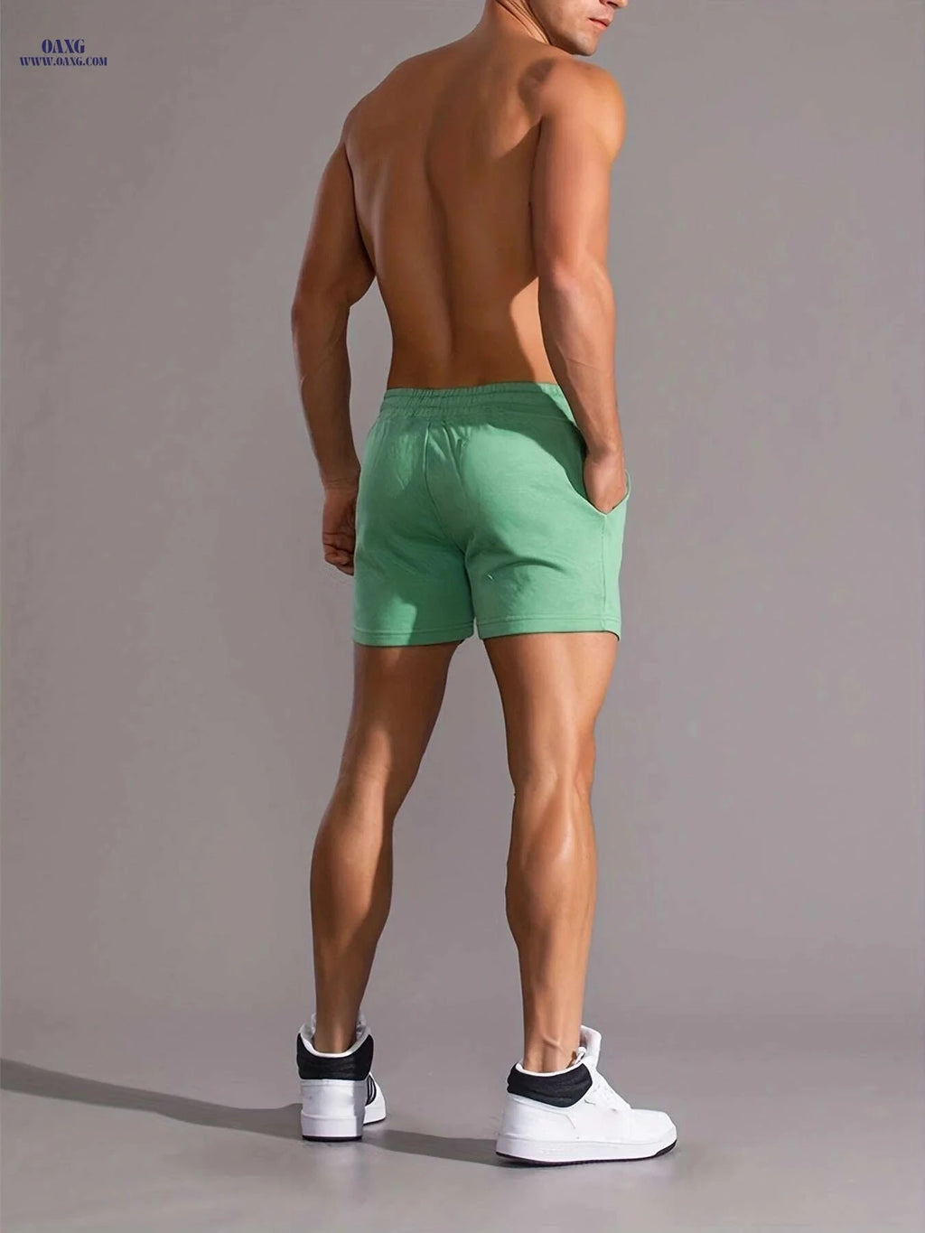 Comfy Men's Drawstring Shorts - Slight Stretch, Alphabet Print for Summer   OAXG Khaki / S