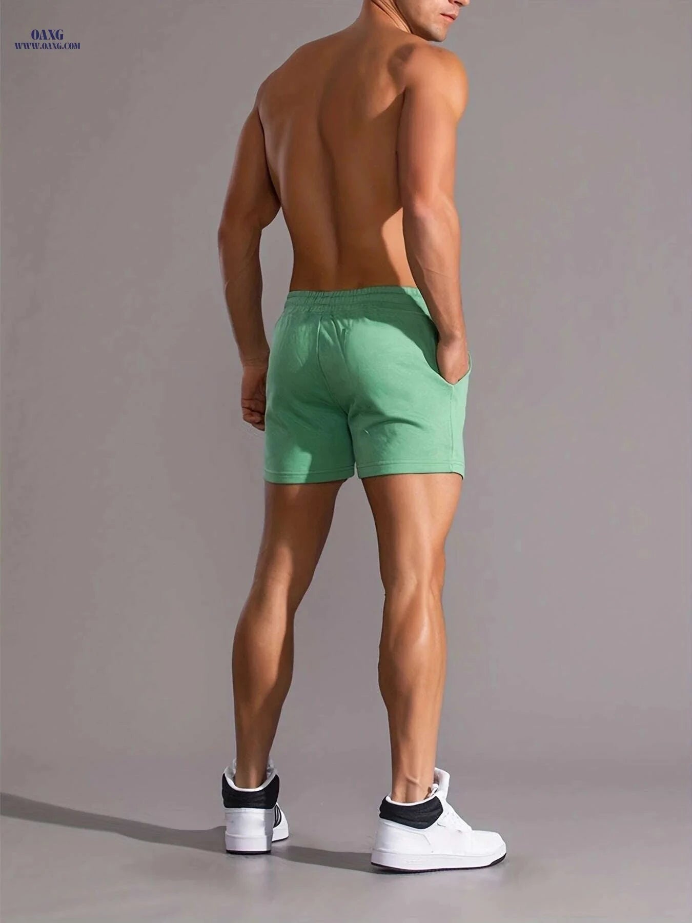 Comfy Men's Drawstring Shorts - Slight Stretch, Alphabet Print for Summer   OAXG Khaki / S
