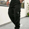 Comfy Solid Color Cargo Pants - Breathable, Quick-Drying for Men   OAXG Black / S
