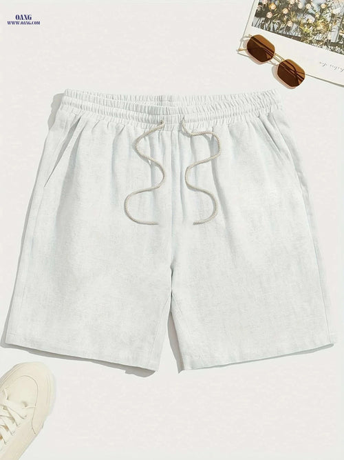 Cool Loose Fit Men's Khaki Shorts - Casual Drawstring Style   OAXG Apricot / S