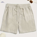 Cool Loose Fit Men's Khaki Shorts - Casual Drawstring Style   OAXG Apricot / S