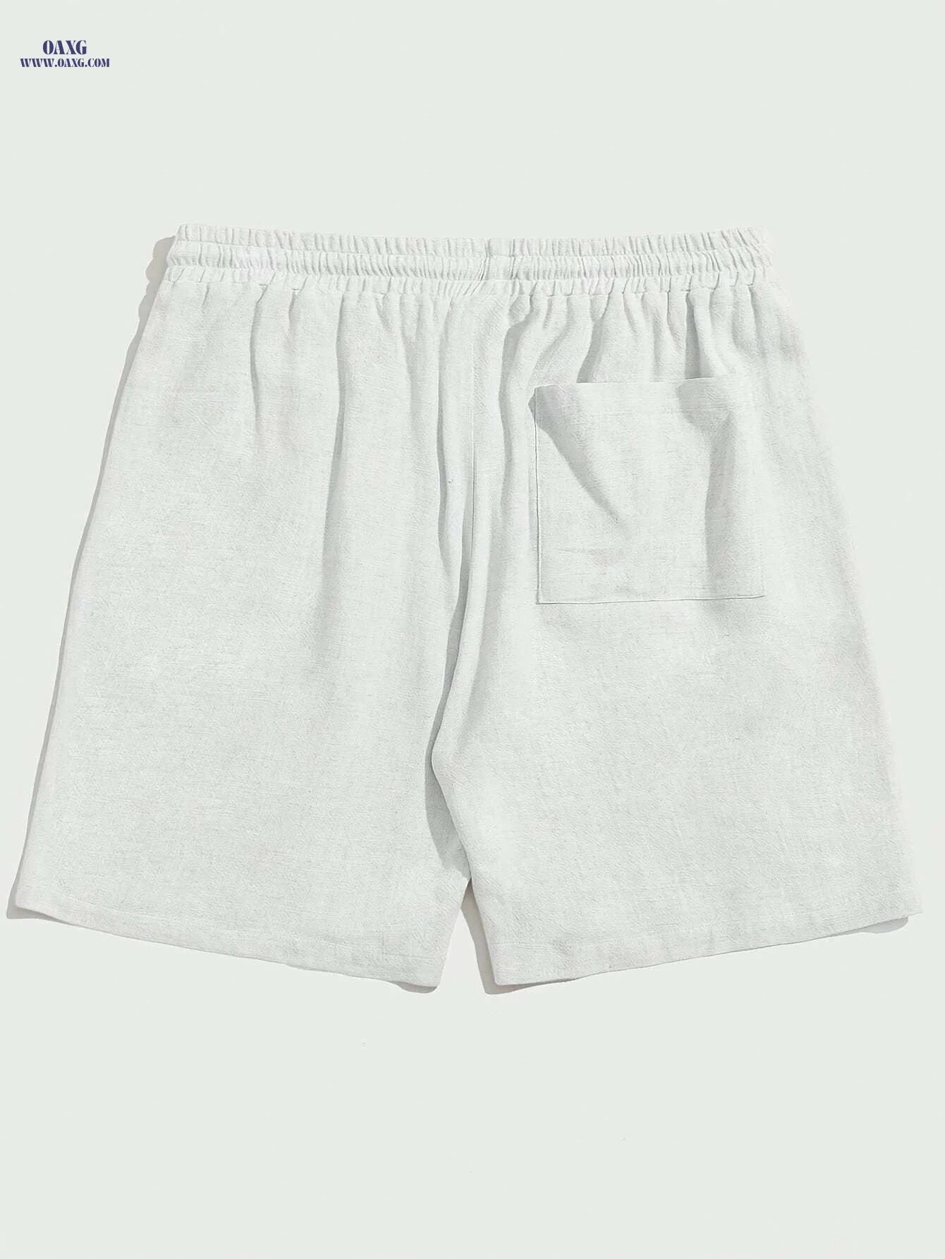 Cool Loose Fit Men's Khaki Shorts - Casual Drawstring Style   OAXG Apricot / S