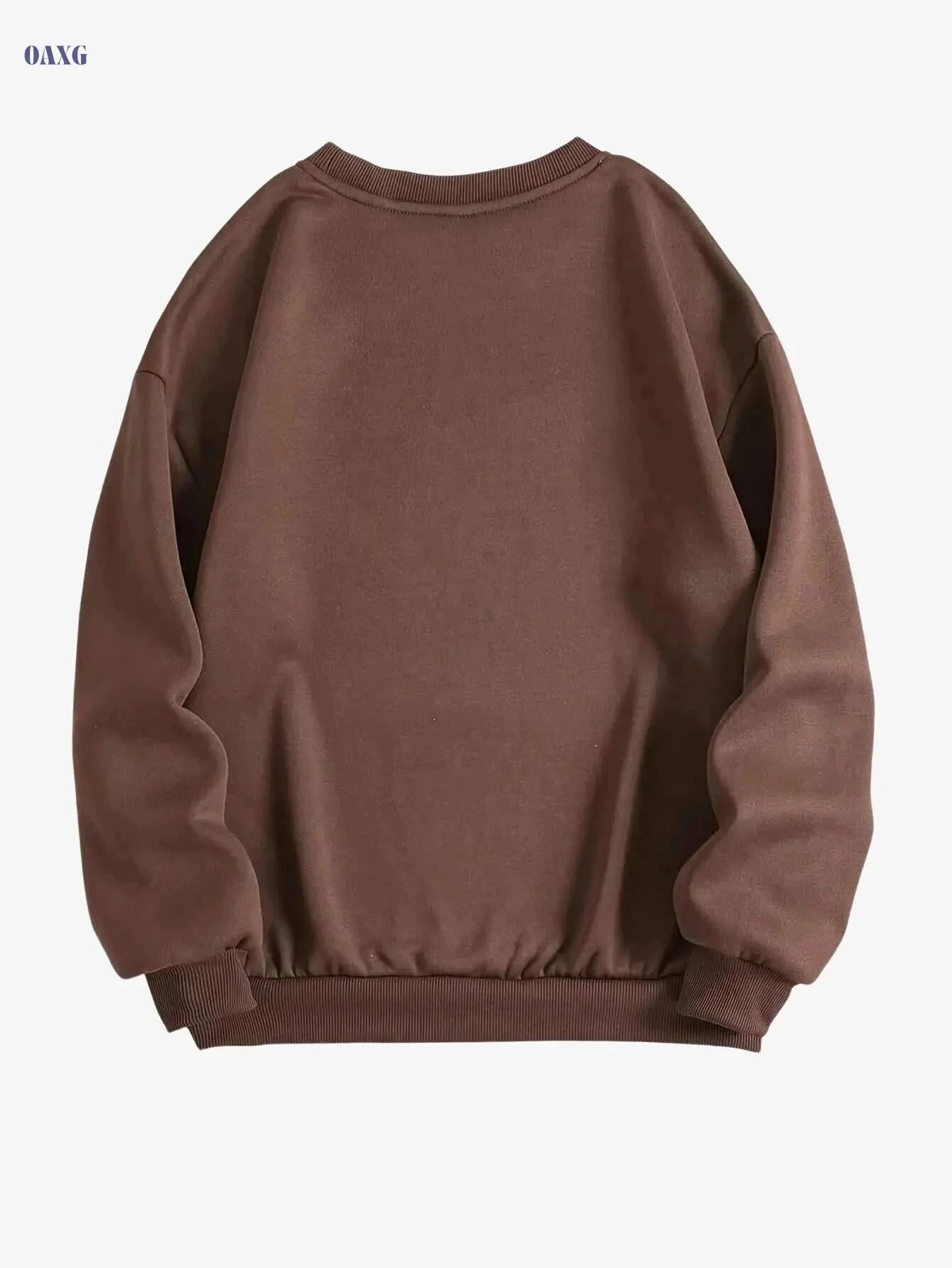 Cozy Fleece-Lined Women's Sweatshirt - Chic Crew Neck Pullover   OAXG 
