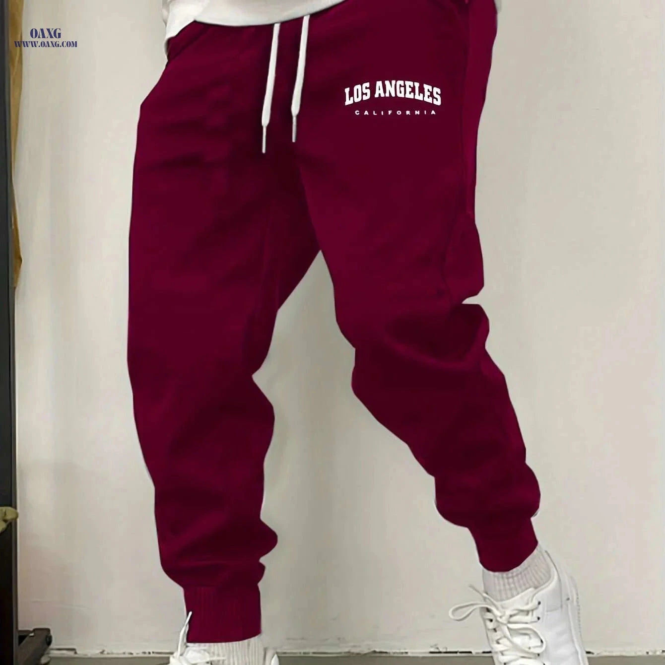 Cozy LA Print Sweatpants - Ultra-Soft Casual Joggers for Men   OAXG Black / S