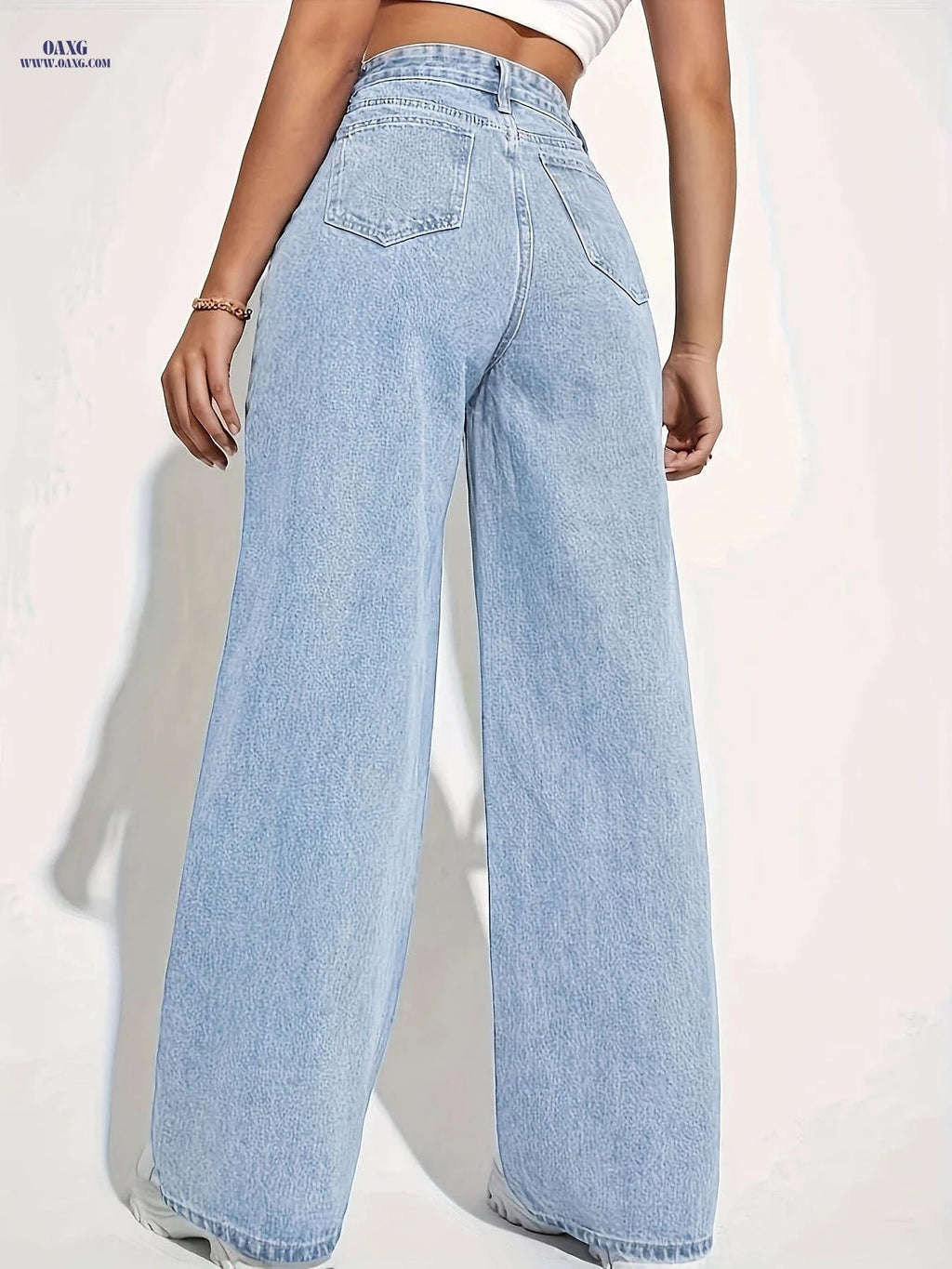 CPUY Women's Stretch Denim Pants - Casual Wide Leg Boot Cut   OAXG Navy Blue / XS