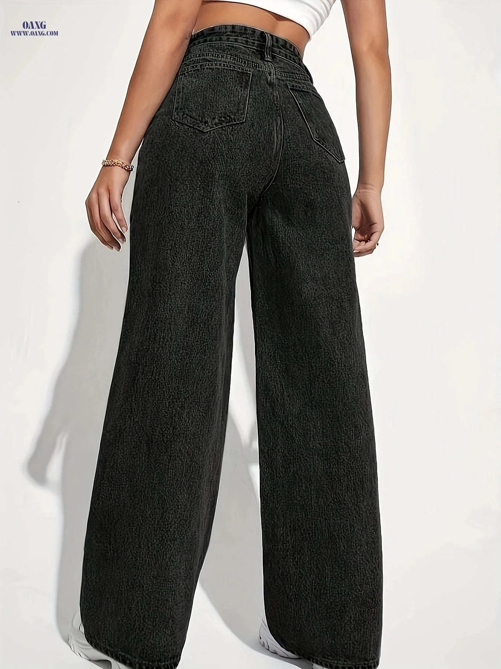 CPUY Women's Stretch Denim Pants - Casual Wide Leg Boot Cut   OAXG Navy Blue / XS