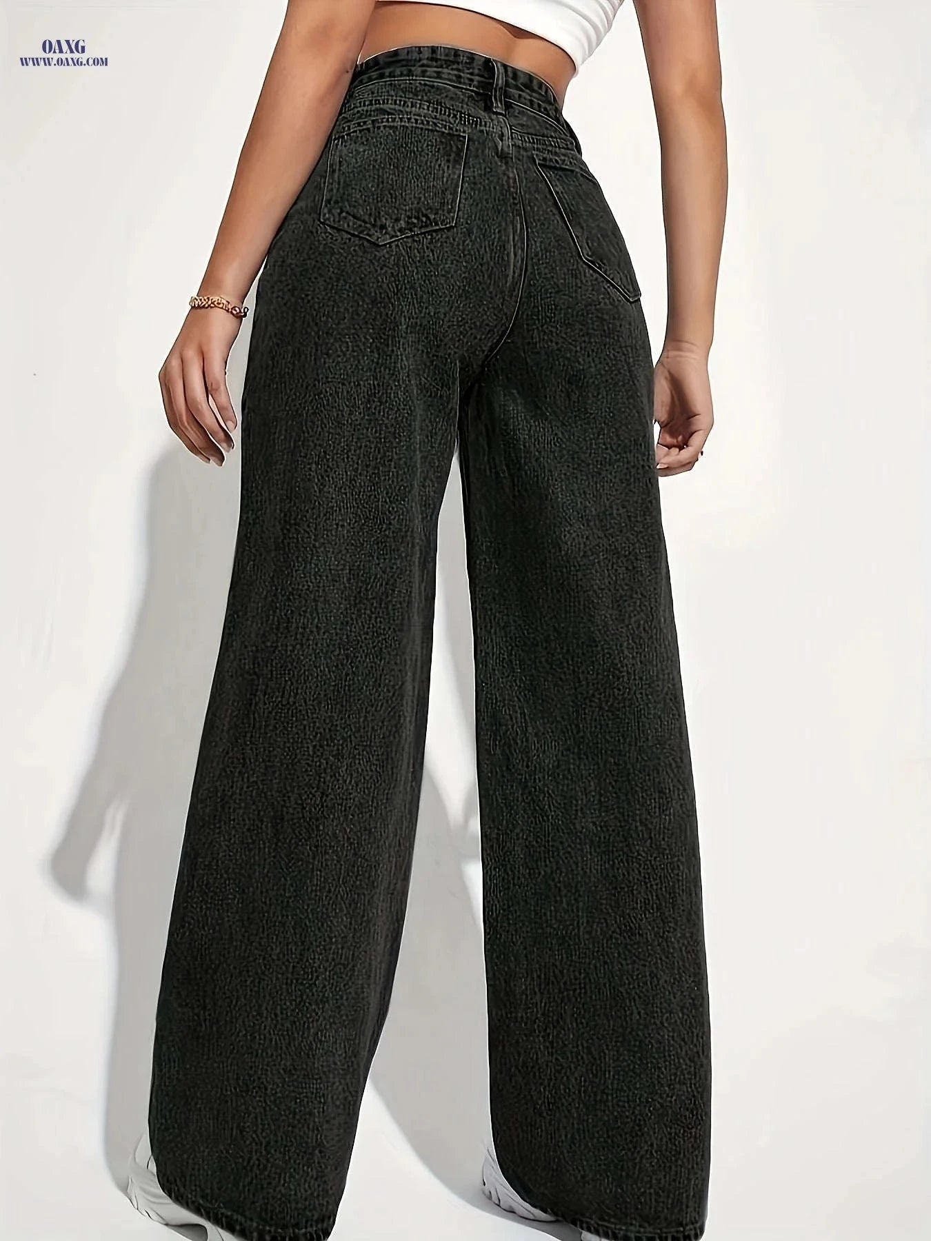CPUY Women's Stretch Denim Pants - Casual Wide Leg Boot Cut   OAXG Navy Blue / XS