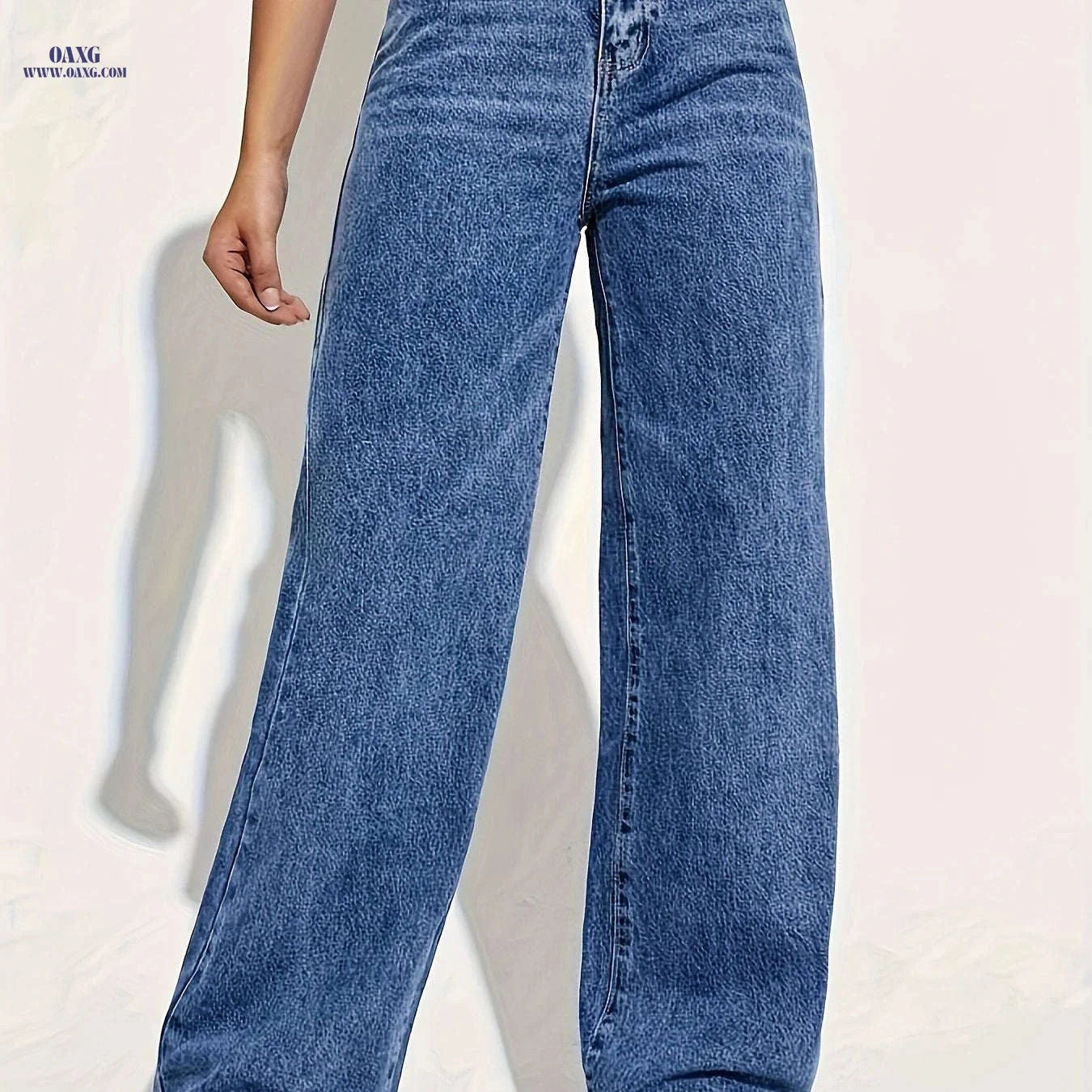 CPUY Women's Stretch Denim Pants - Casual Wide Leg Boot Cut   OAXG Navy Blue / XS