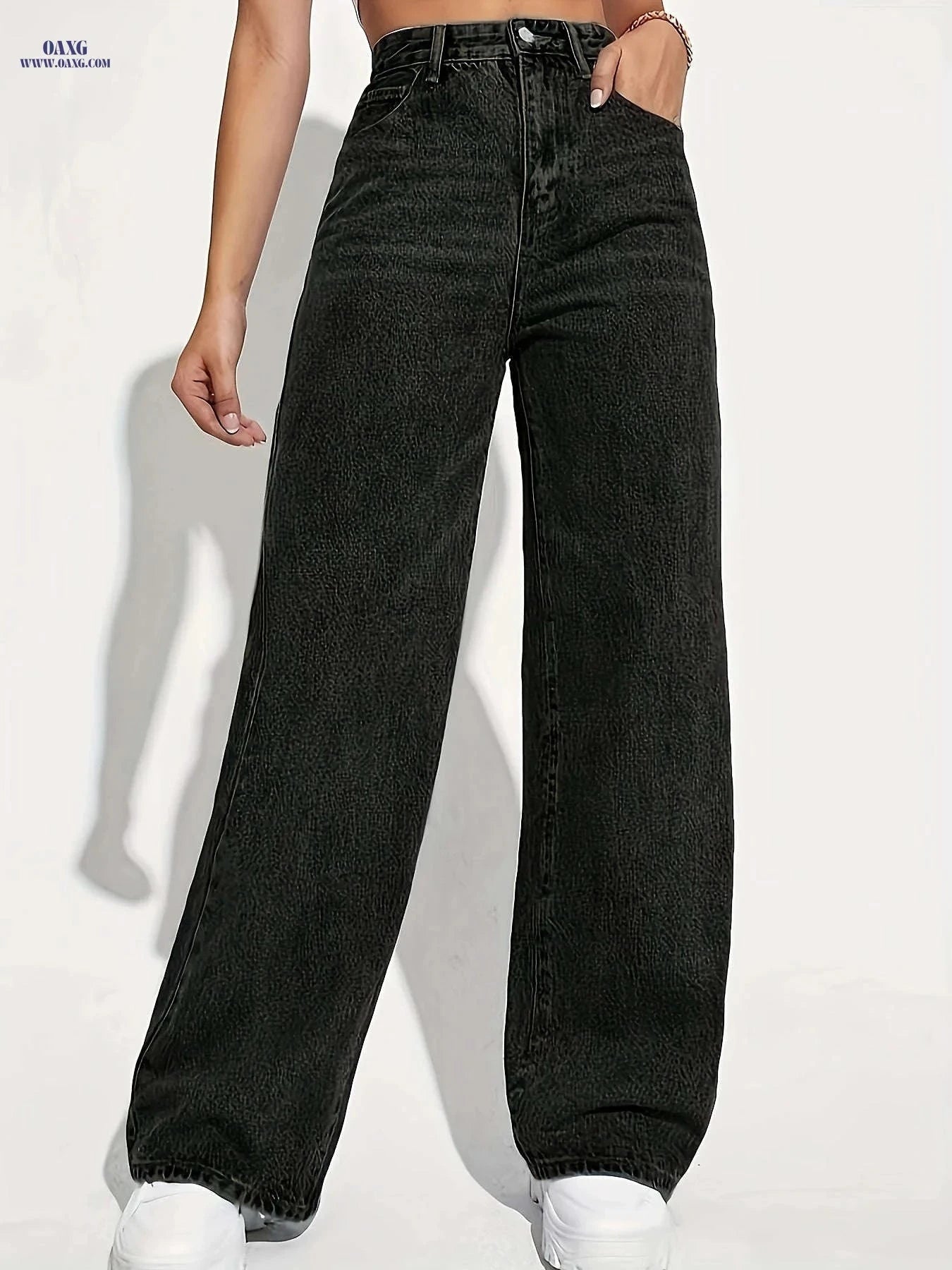 CPUY Women's Stretch Denim Pants - Casual Wide Leg Boot Cut   OAXG Navy Blue / XS
