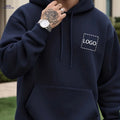 Custom Men's Hooded Sweatshirt - Playful & Casual Loose Fit   OAXG Navy Color / FR S