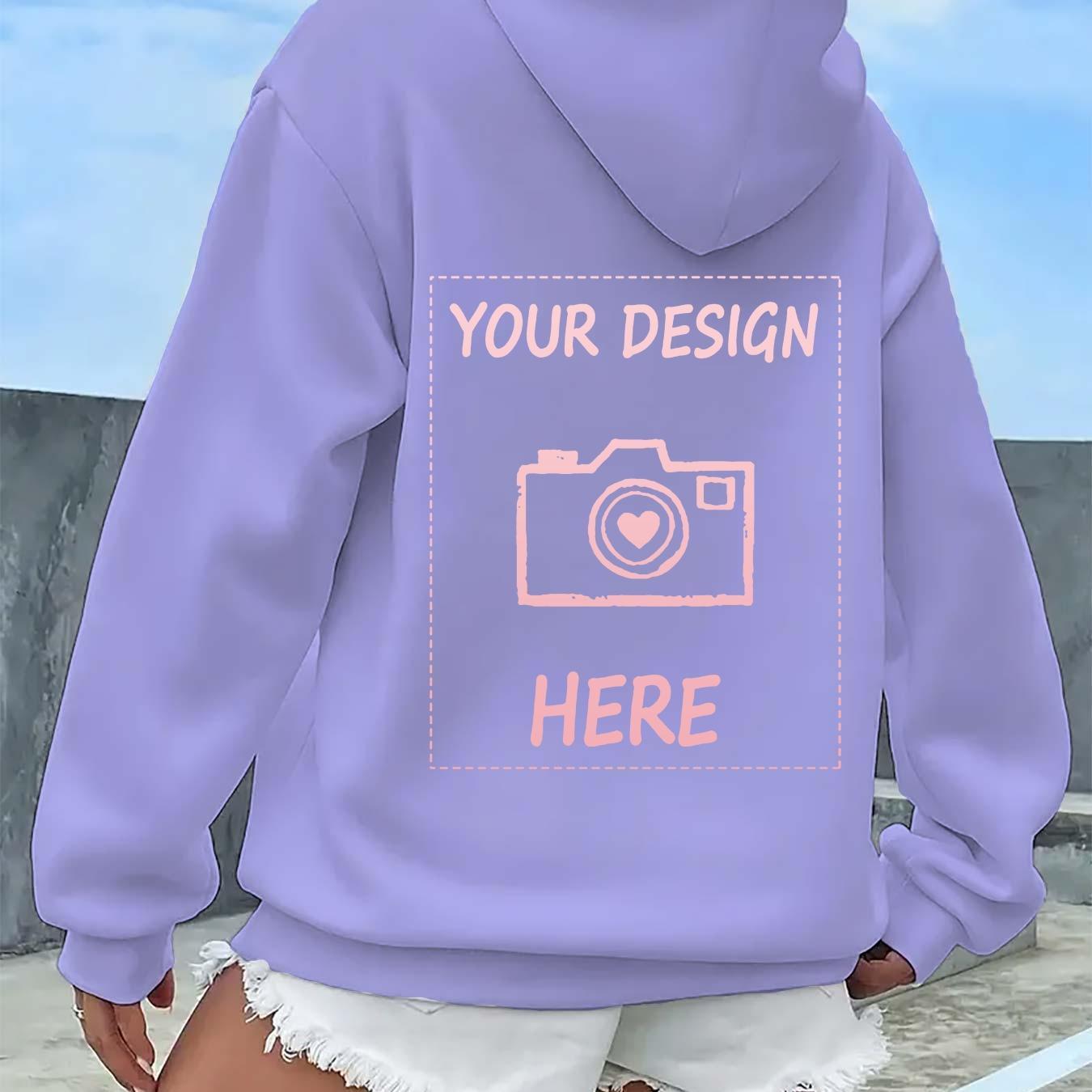 Custom Women's Printed Autumn/Winter -Lined Kangaroo Pocket Sweatshirt, Fashionable Pocket Hoodie, Women's Apparel   OAXG Black / S