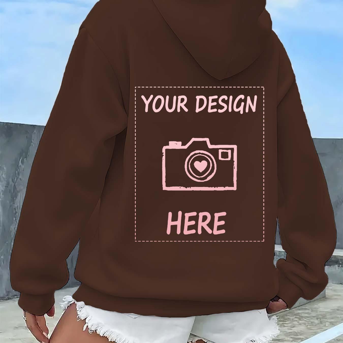 Custom Women's Printed Autumn/Winter -Lined Kangaroo Pocket Sweatshirt, Fashionable Pocket Hoodie, Women's Apparel   OAXG Black / S