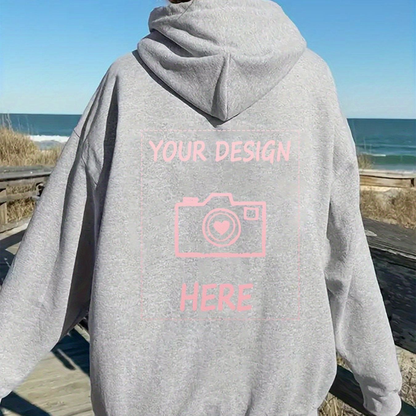 Custom Women's Printed Autumn/Winter -Lined Kangaroo Pocket Sweatshirt, Fashionable Pocket Hoodie, Women's Apparel   OAXG Black / S