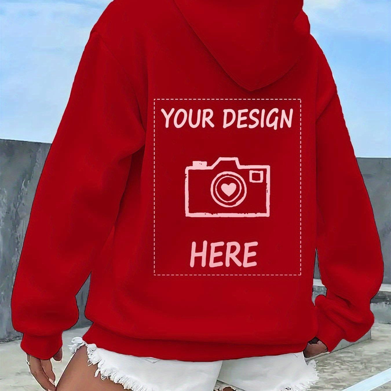Custom Women's Printed Autumn/Winter -Lined Kangaroo Pocket Sweatshirt, Fashionable Pocket Hoodie, Women's Apparel   OAXG Black / S