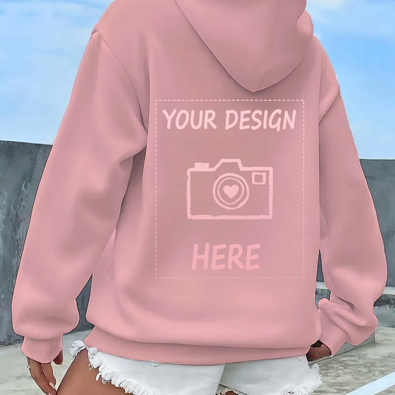 Custom Women's Printed Autumn/Winter -Lined Kangaroo Pocket Sweatshirt, Fashionable Pocket Hoodie, Women's Apparel   OAXG Black / S