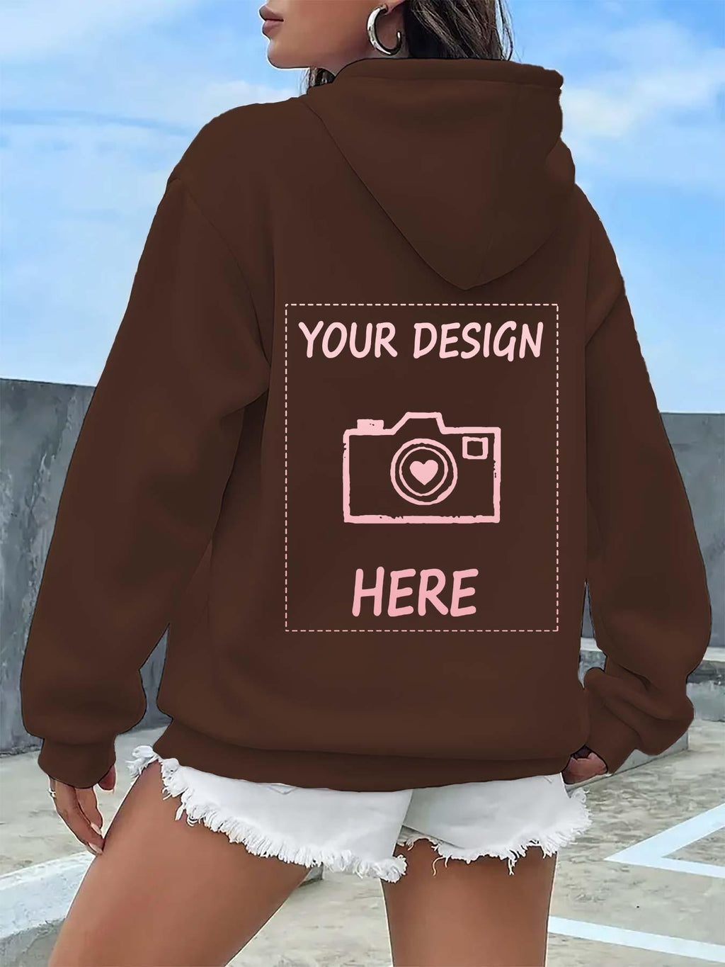 Custom Women's Printed Autumn/Winter -Lined Kangaroo Pocket Sweatshirt, Fashionable Pocket Hoodie, Women's Apparel   OAXG Black / S