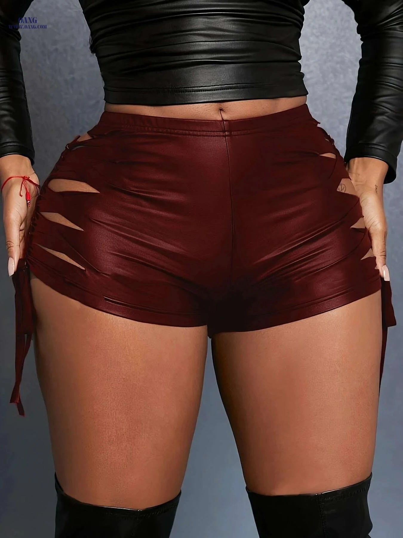 Cut Out High Waist Shorts - Sexy Skinny Fit for Spring & Summer   OAXG 