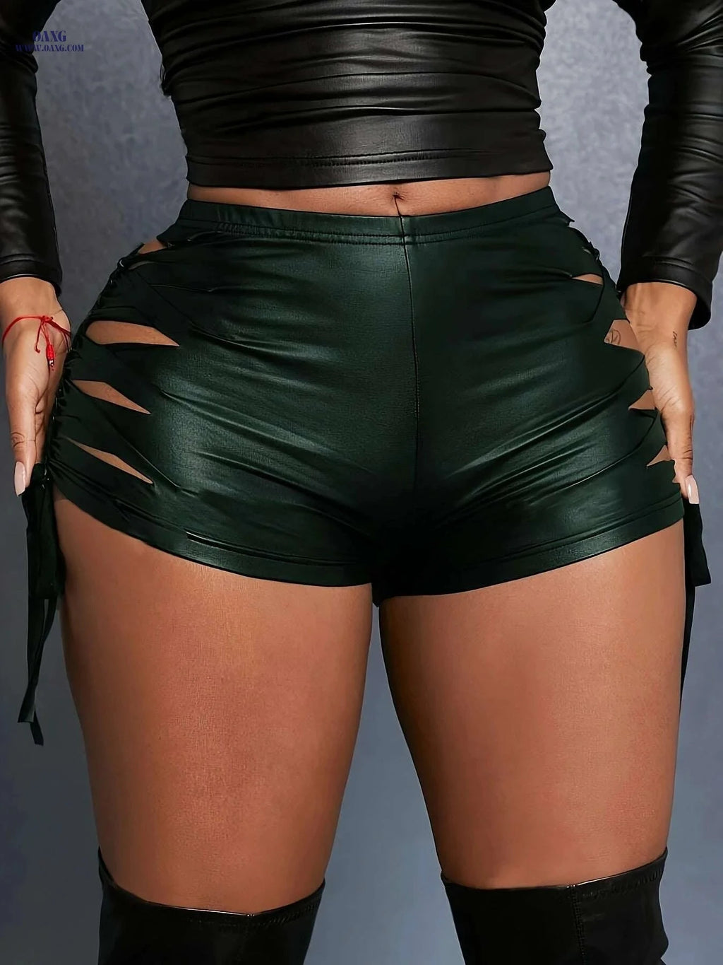 Cut Out High Waist Shorts - Sexy Skinny Fit for Spring & Summer   OAXG 