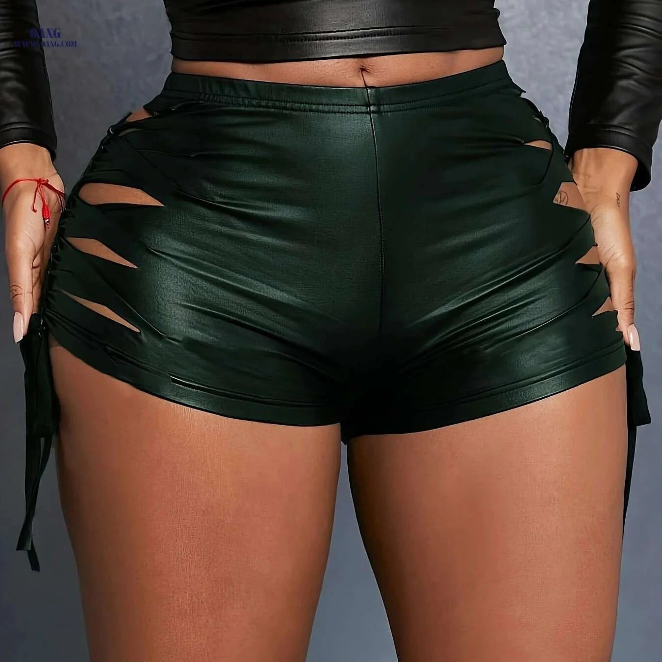 Cut Out High Waist Shorts - Sexy Skinny Fit for Spring & Summer   OAXG 
