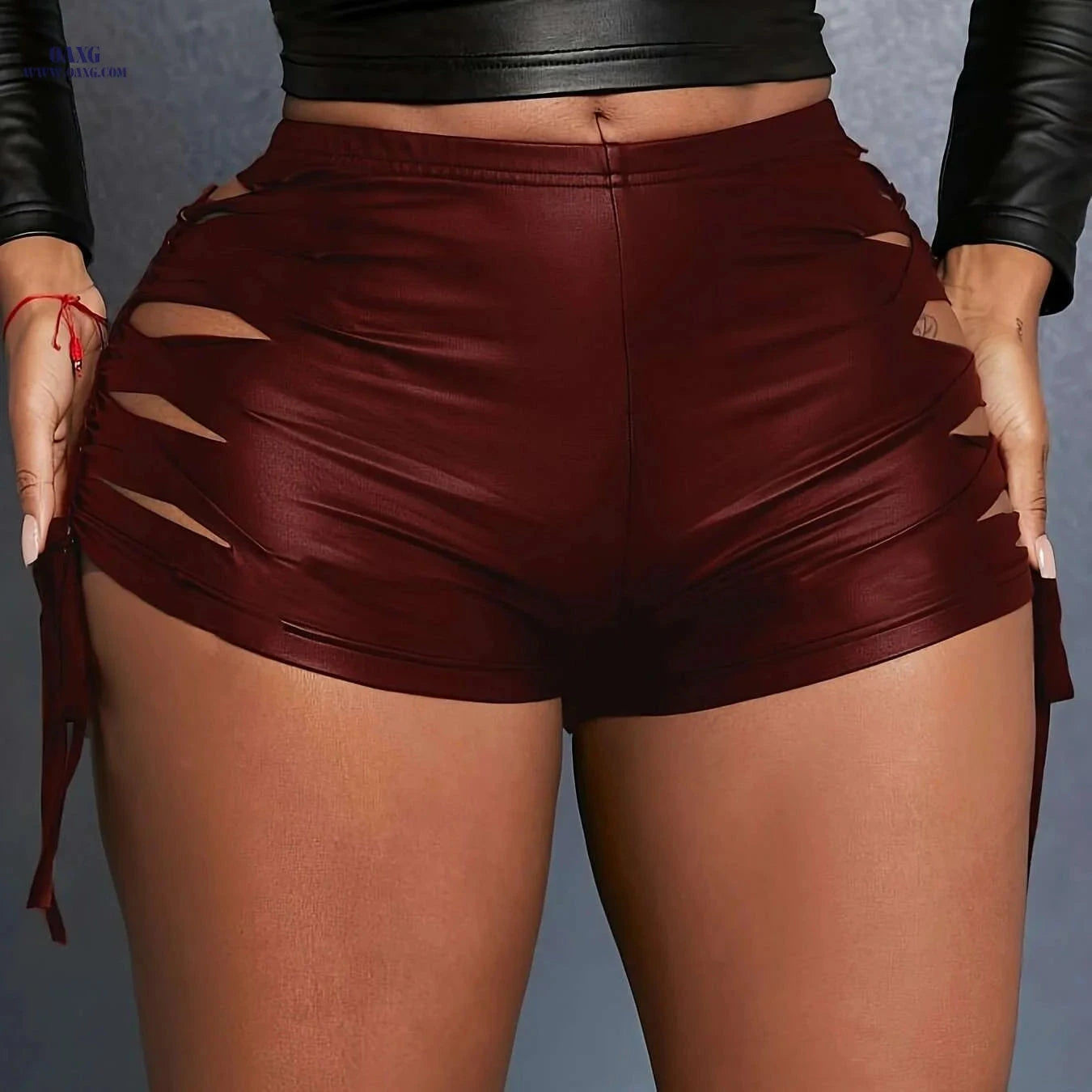 Cut Out High Waist Shorts - Sexy Skinny Fit for Spring & Summer   OAXG 