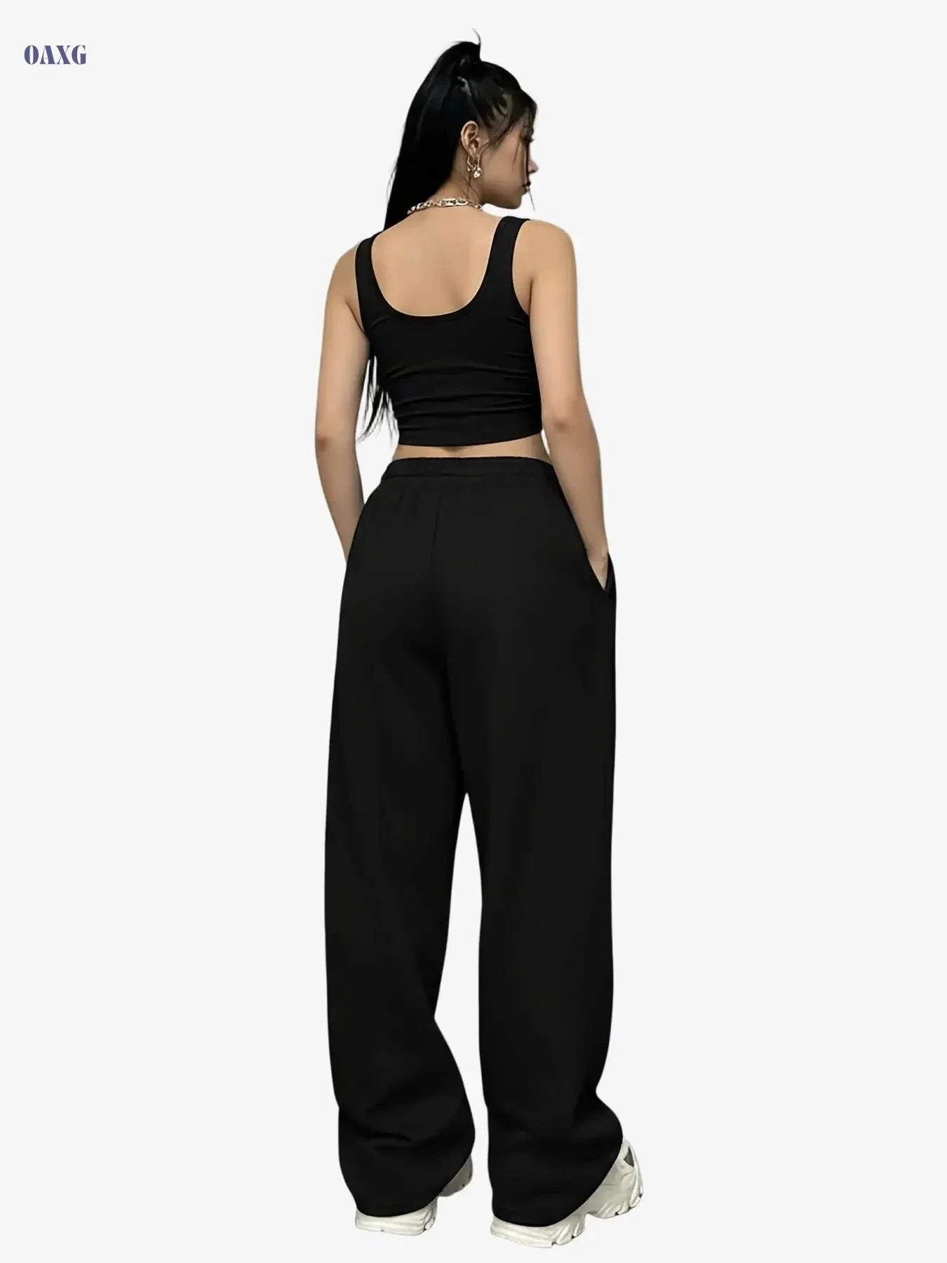 Cute Cat Pattern Sports Set for Women - Casual Pants & Tank Top   OAXG 