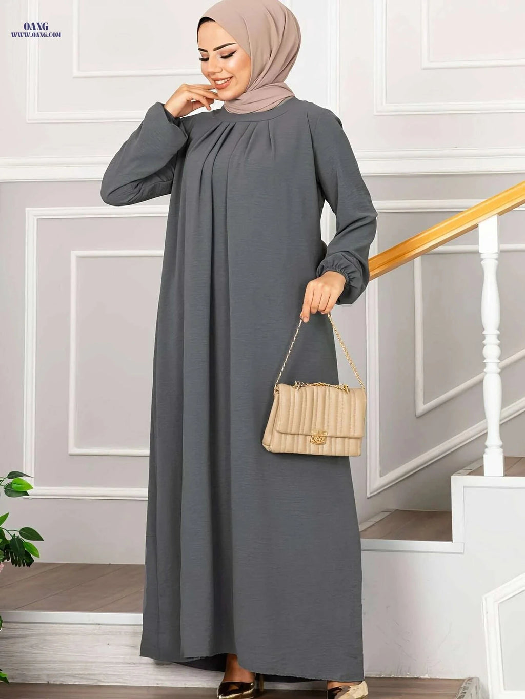 Daily Muslim Long Robe - Loose Modest Dress, Comfortable Casual Style   OAXG 
